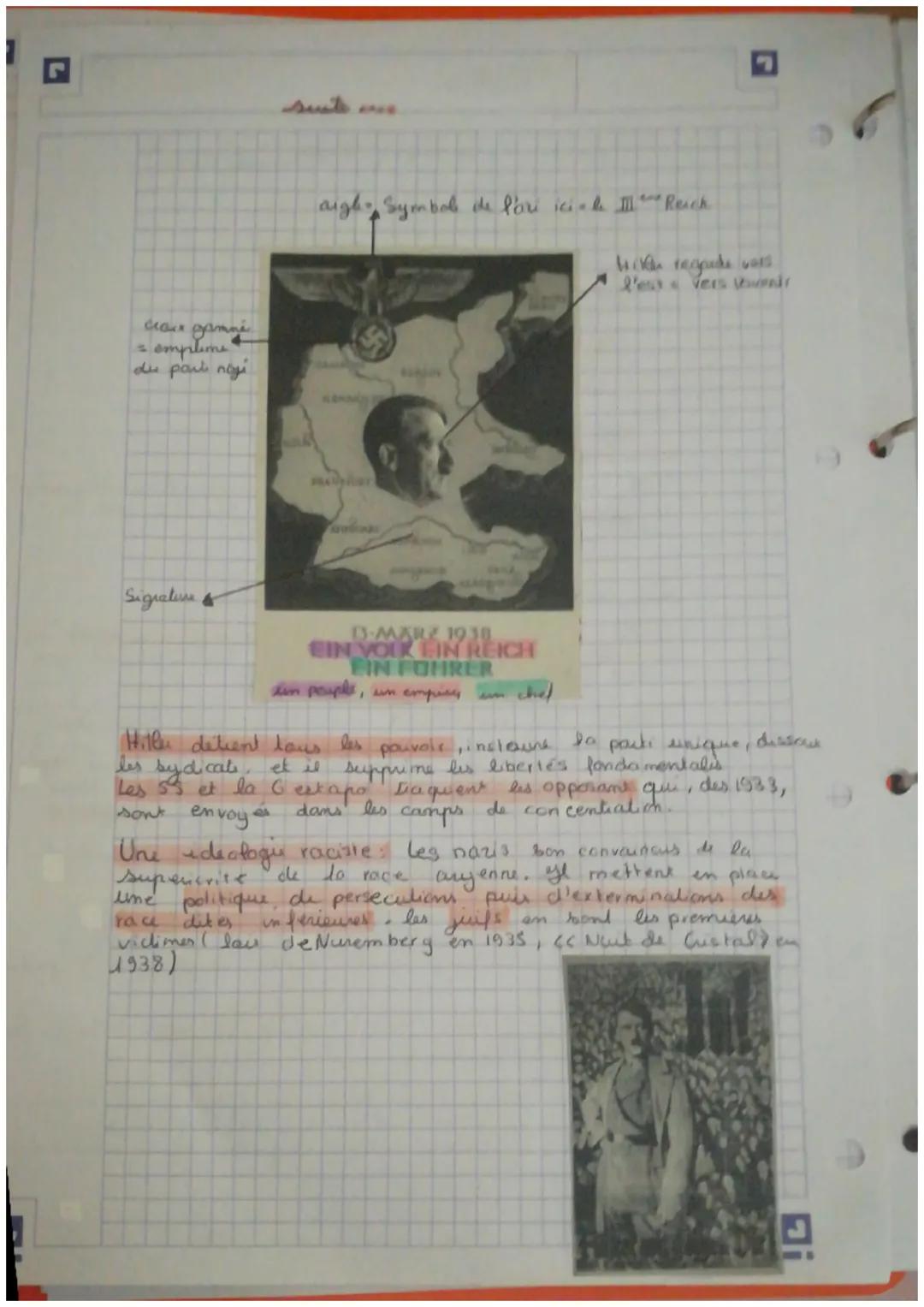 # histoir

Hitler (l'allemagne naze)

Hitler ad off (1889-1945)

nee en Autriche, il combat dans les cumees allemande pendant
la guene de 19