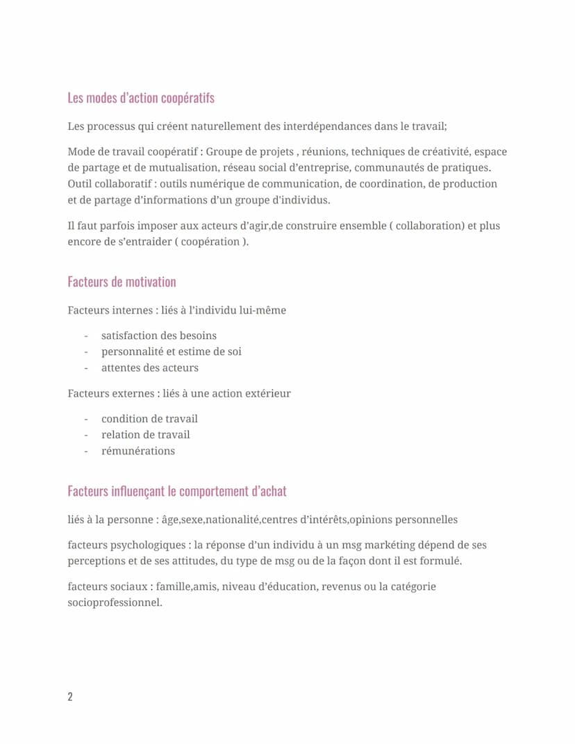 Objectif/ Intérêts des acteurs
Leurs objectifs peuvent être convergents et divergents.
convergent : bonne rémunération, de bonnes conditions
