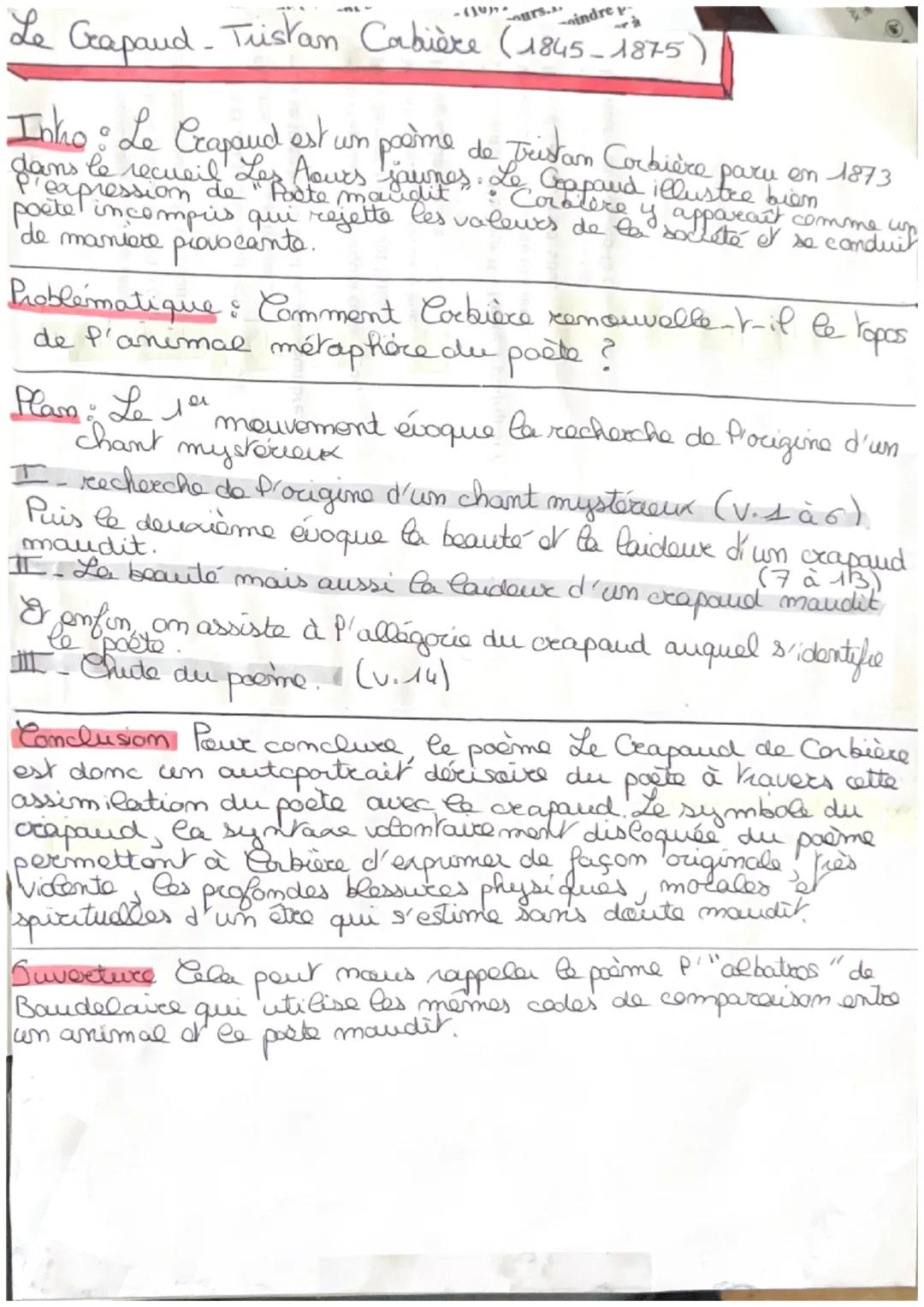 Le Grapaud-Tristan Cabière (1845-1875)

Inho: Le Crapaud est un poème de Tristan Corbière paru en 1873
dans le recueil Lop Aours jaunes. Le 