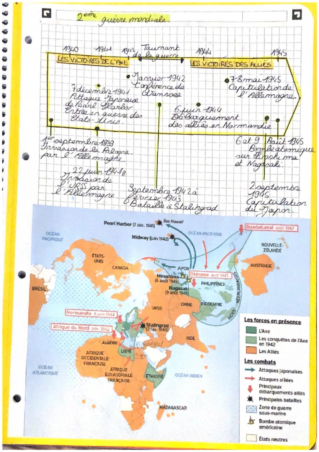 2eme
guerre mondiale.
1940
1944
Taurnant
1342
"de la querce
LES VICTOIRES DE L'AE
•Janvier 1942
Conference de
Wannoee
7 décembre 1941
Attaqu