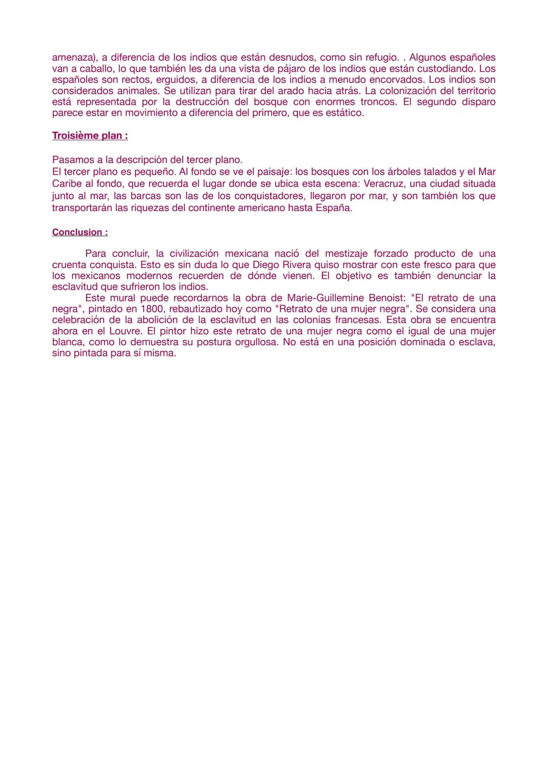 Introduction :
RÉDACTION DU COMMENTAIRE DU DOCUMENT N°4 :
El documents es un mural de Diego Rivera que está en el Palacio national de Méjico