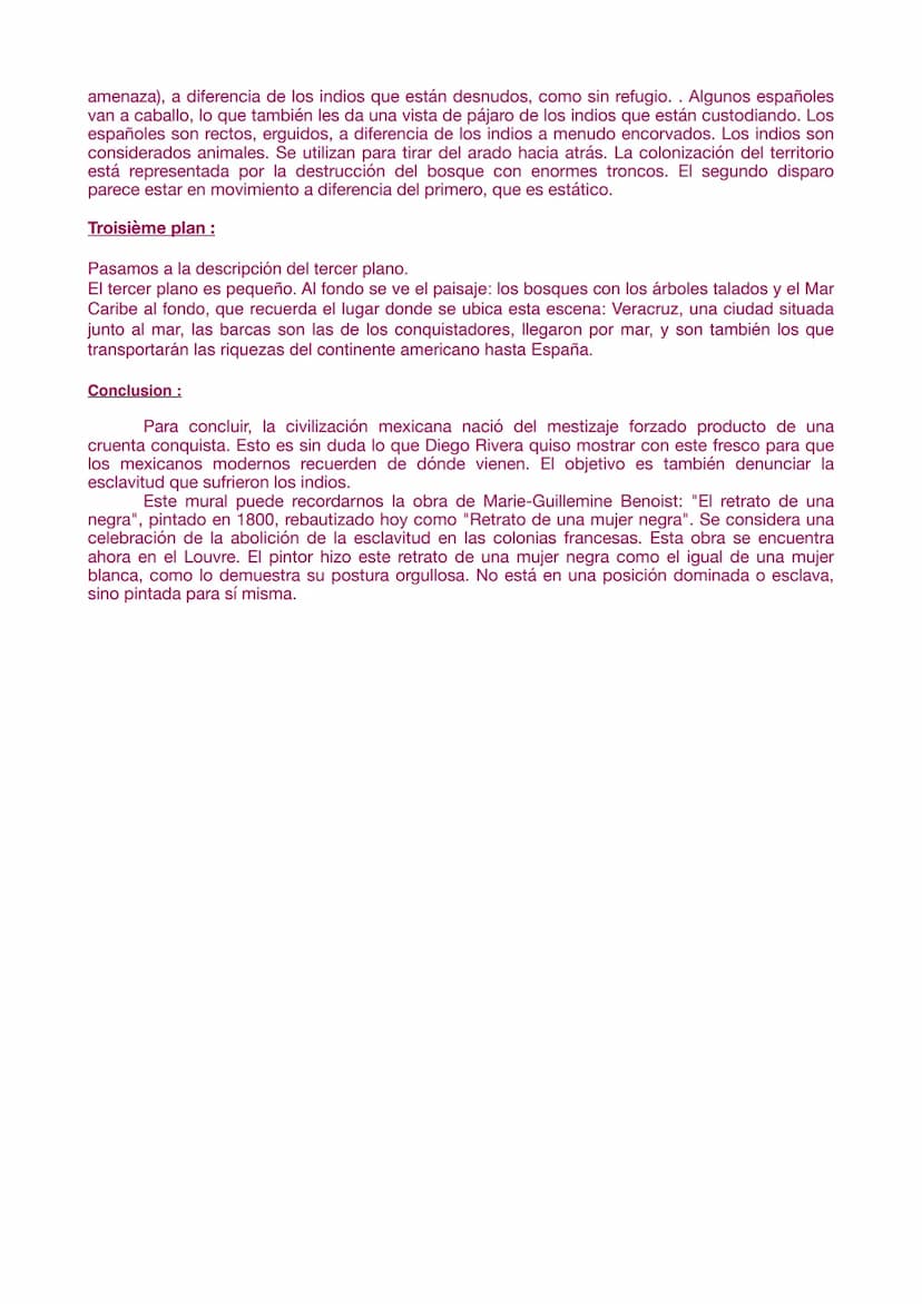 Introduction :
RÉDACTION DU COMMENTAIRE DU DOCUMENT N°4 :
El documents es un mural de Diego Rivera que está en el Palacio national de Méjico