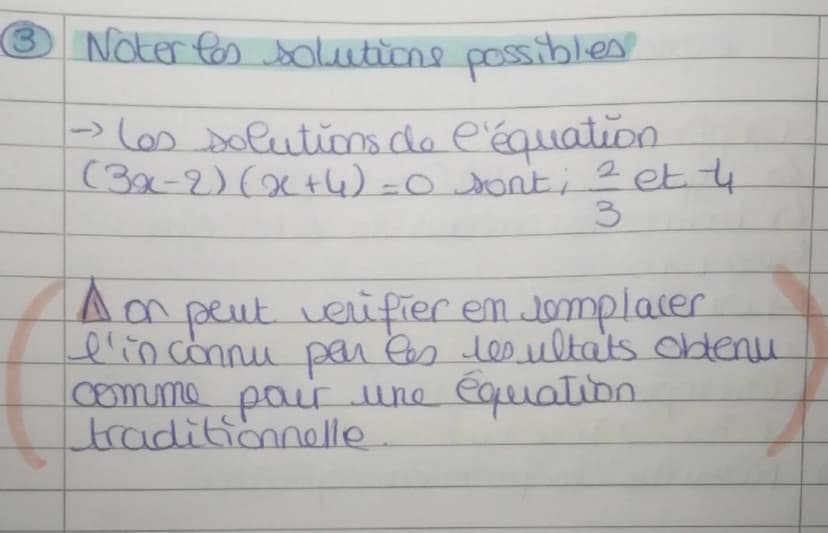D
Hemo notions
Brevet Be
Equations produit nul
Explications
6 type. (ax+b) (cx+d)=0
↳ trouver les valeurs de x tel que
Gax+b-o
4 cx+d=0
Exem