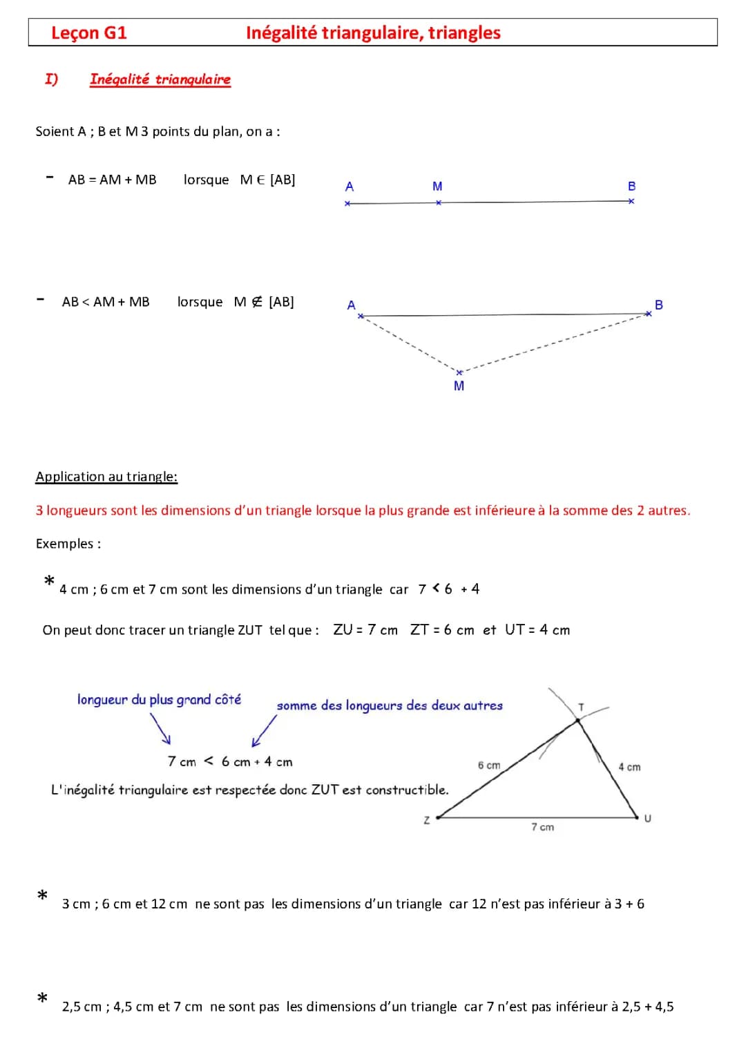 Apprends les Triangles et Médiatrices: Cours et Exercices 5ème PDF