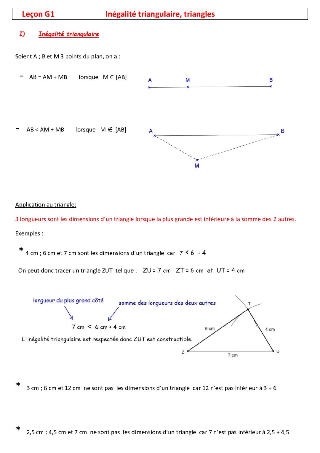 Apprends les Triangles et Médiatrices: Cours et Exercices 5ème PDF