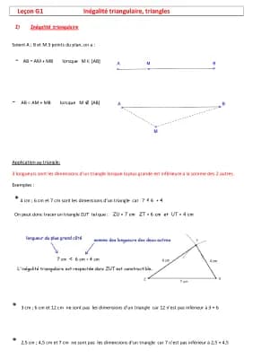 Know 5éme leçon G1 : Inégalités triangulaire-trangles thumbnail