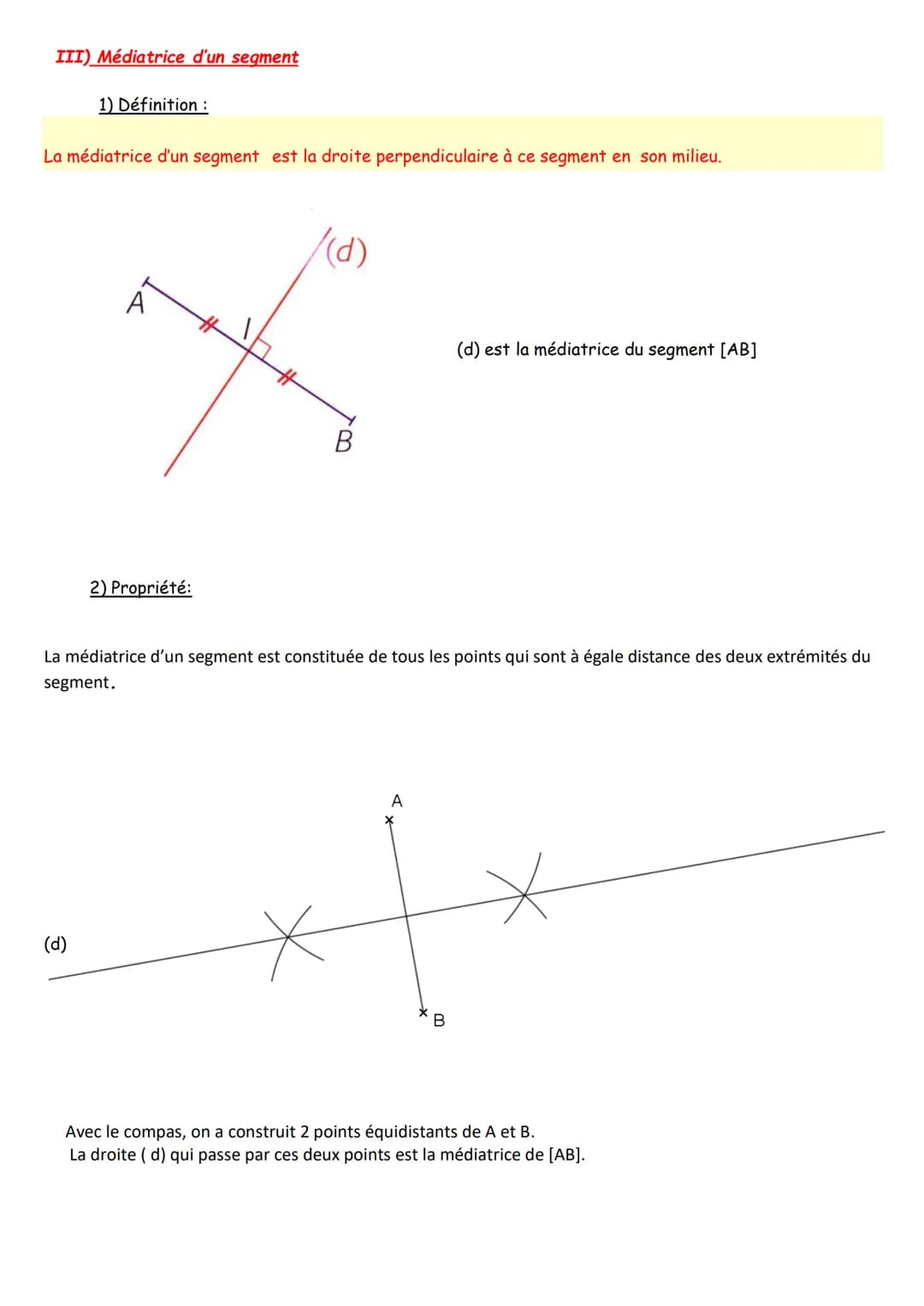 Leçon G1
I) Inégalité triangulaire
Soient A; B et M 3 points du plan, on a :
Inégalité triangulaire, triangles
AB= AM + MB lorsque M E [AB]
