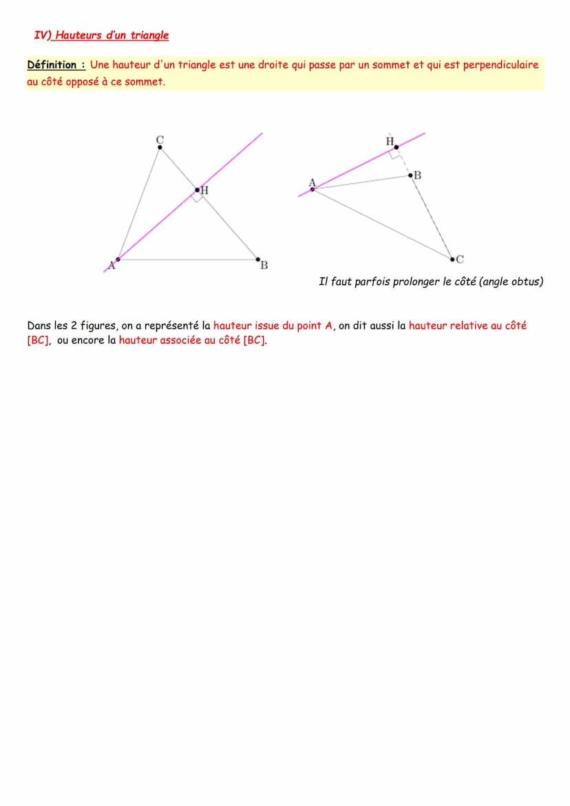 Leçon G1
I) Inégalité triangulaire
Soient A; B et M 3 points du plan, on a :
Inégalité triangulaire, triangles
AB= AM + MB lorsque M E [AB]
