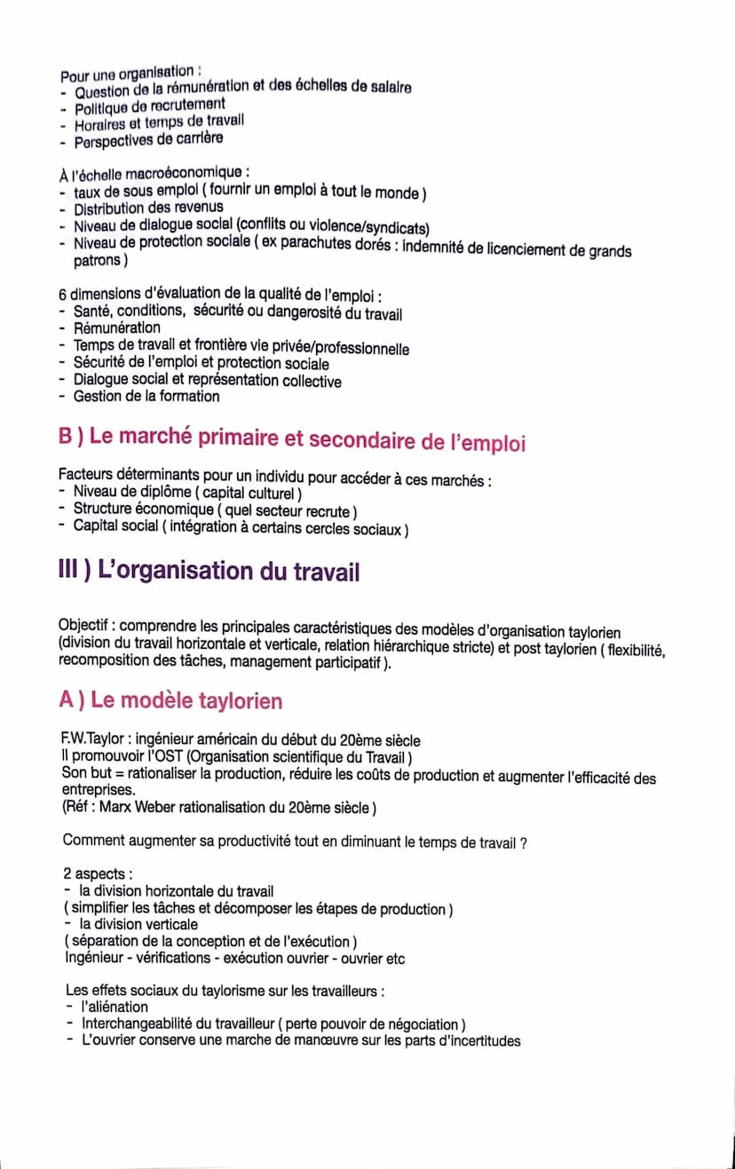 Sociologie
Chapitre 2 : Quelles sont les mutations du travail
et de l'emploi ?
Introduction
Le travail est au centre des rapports sociaux et