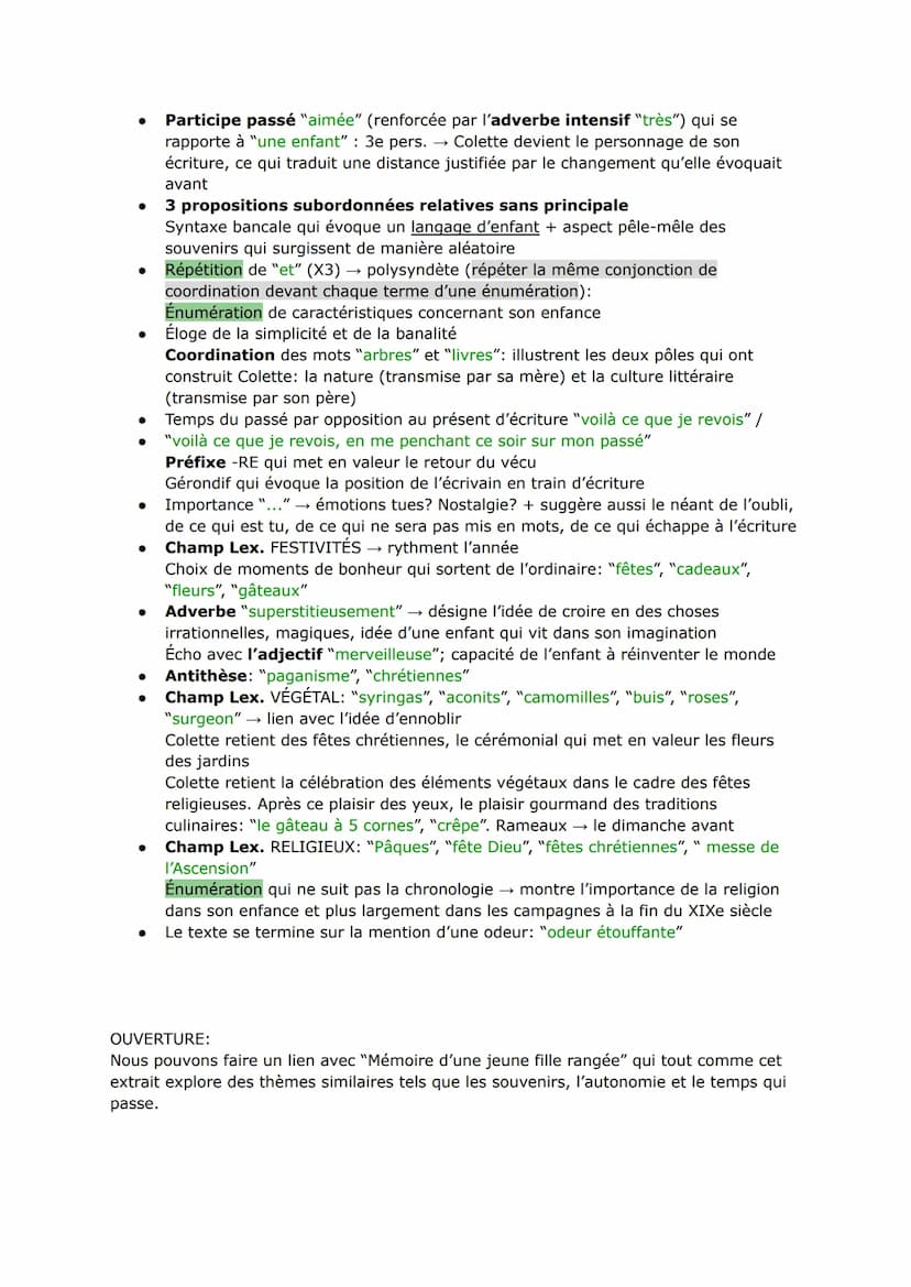 ●
●
●
Réflexion sur le temps → Champ Lex. TEMPS: "année" "an" (L.1), "janvier"
(L.2), "autrefois" (L.3)
suggère le passage du temps (ellipse