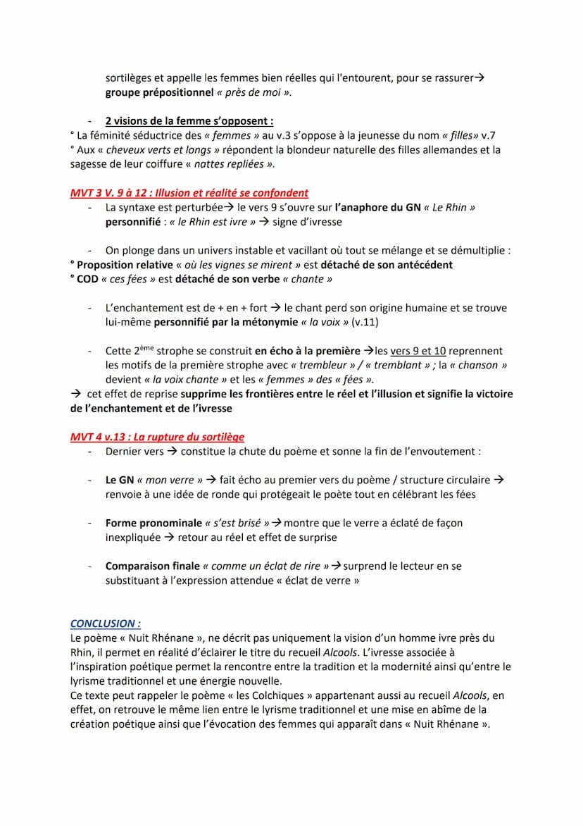 3ème étude linéaire :
<< Nuit Rhénane » Alcools, Apollinaire 1913
INTRO:
Les poètes du début 20ème siècle sont conduits à rompre avec le pas