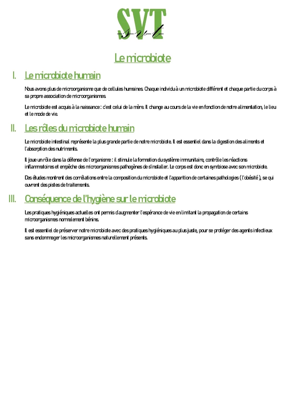 Le microbiote 