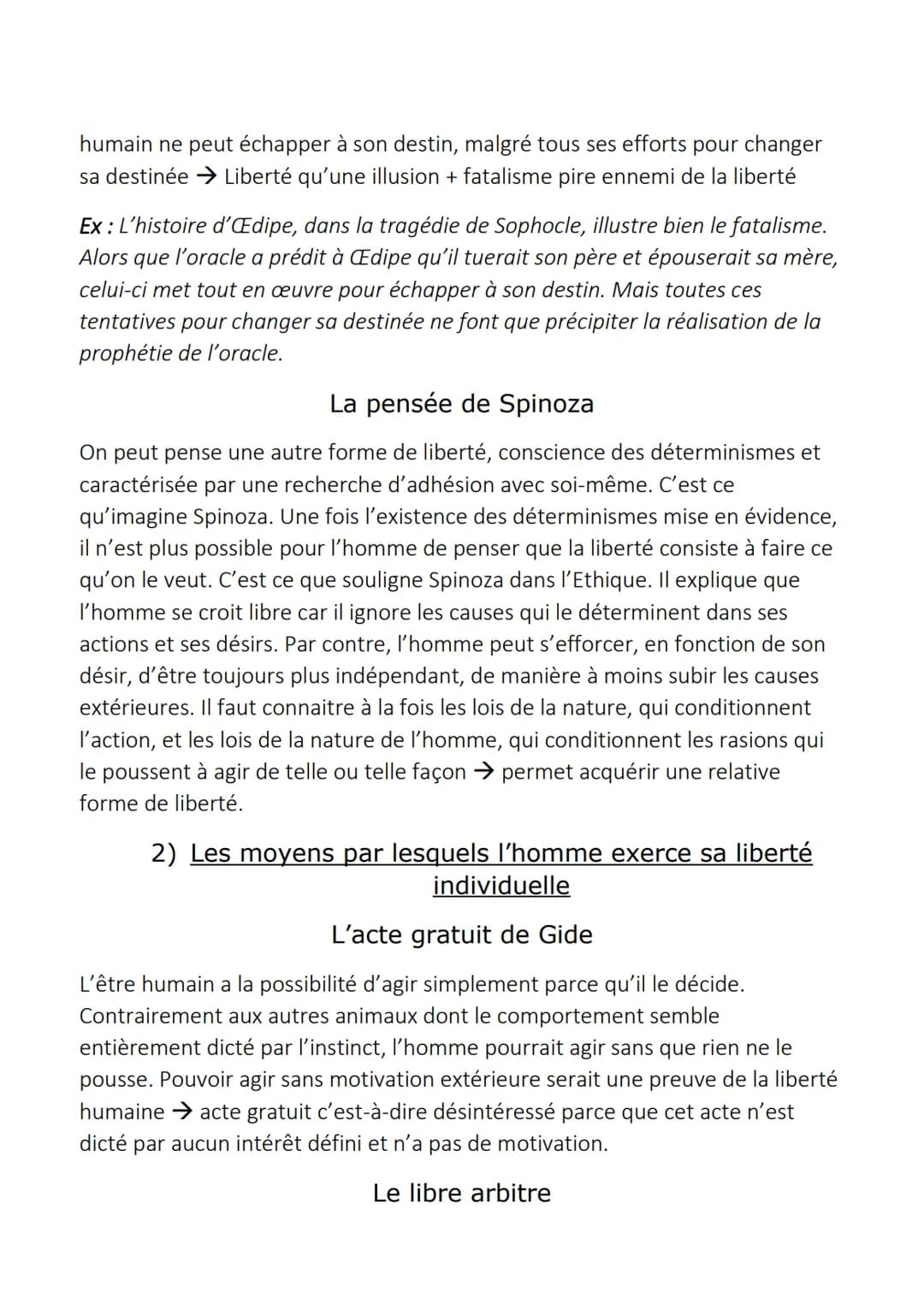 La Liberté
1) La liberté humaine et ses limites
L'être humain libre est celui qui dispose de lui-même à sa guise. On peut
distinguer différe