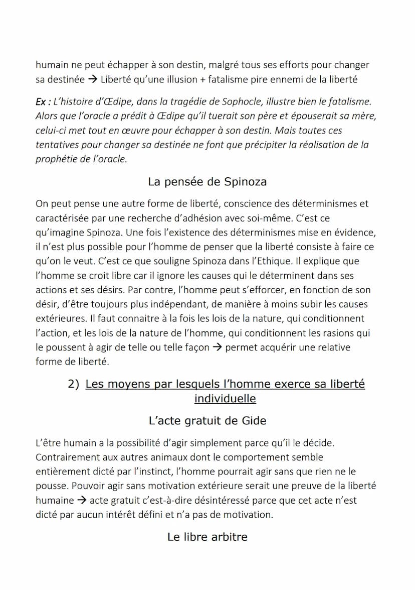 La Liberté
1) La liberté humaine et ses limites
L'être humain libre est celui qui dispose de lui-même à sa guise. On peut
distinguer différe