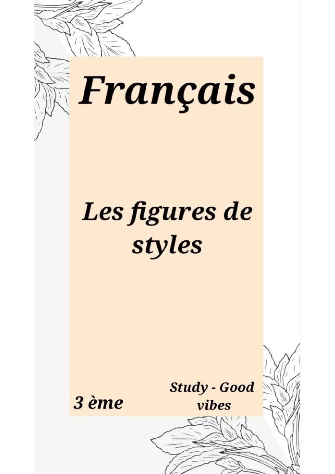 Les figures de styles 