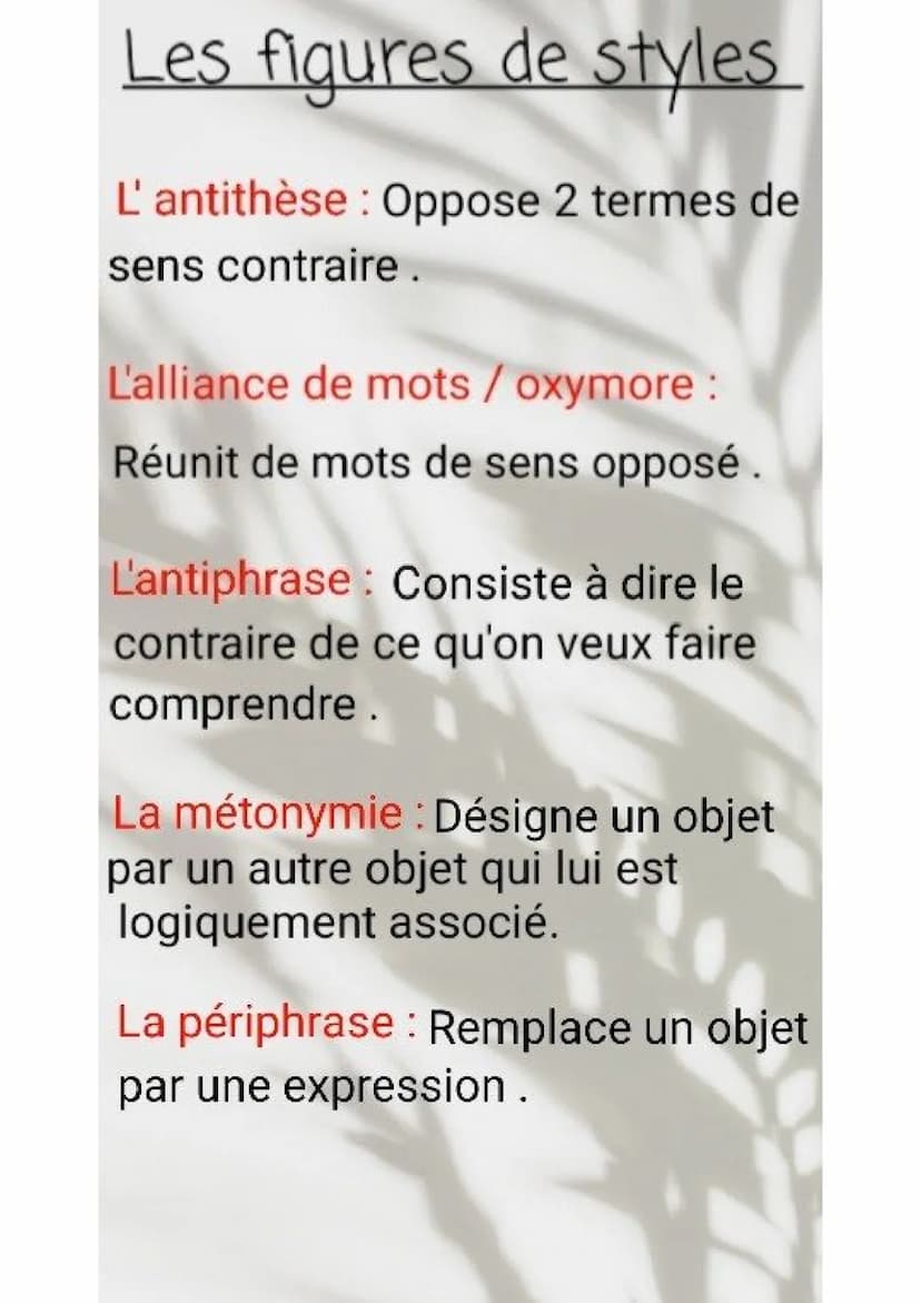 Français
Les figures de
styles
3 ème
Study - Good
vibes Les figures de styles
La comparaison : Elle établit une
ressblance entre le " compar