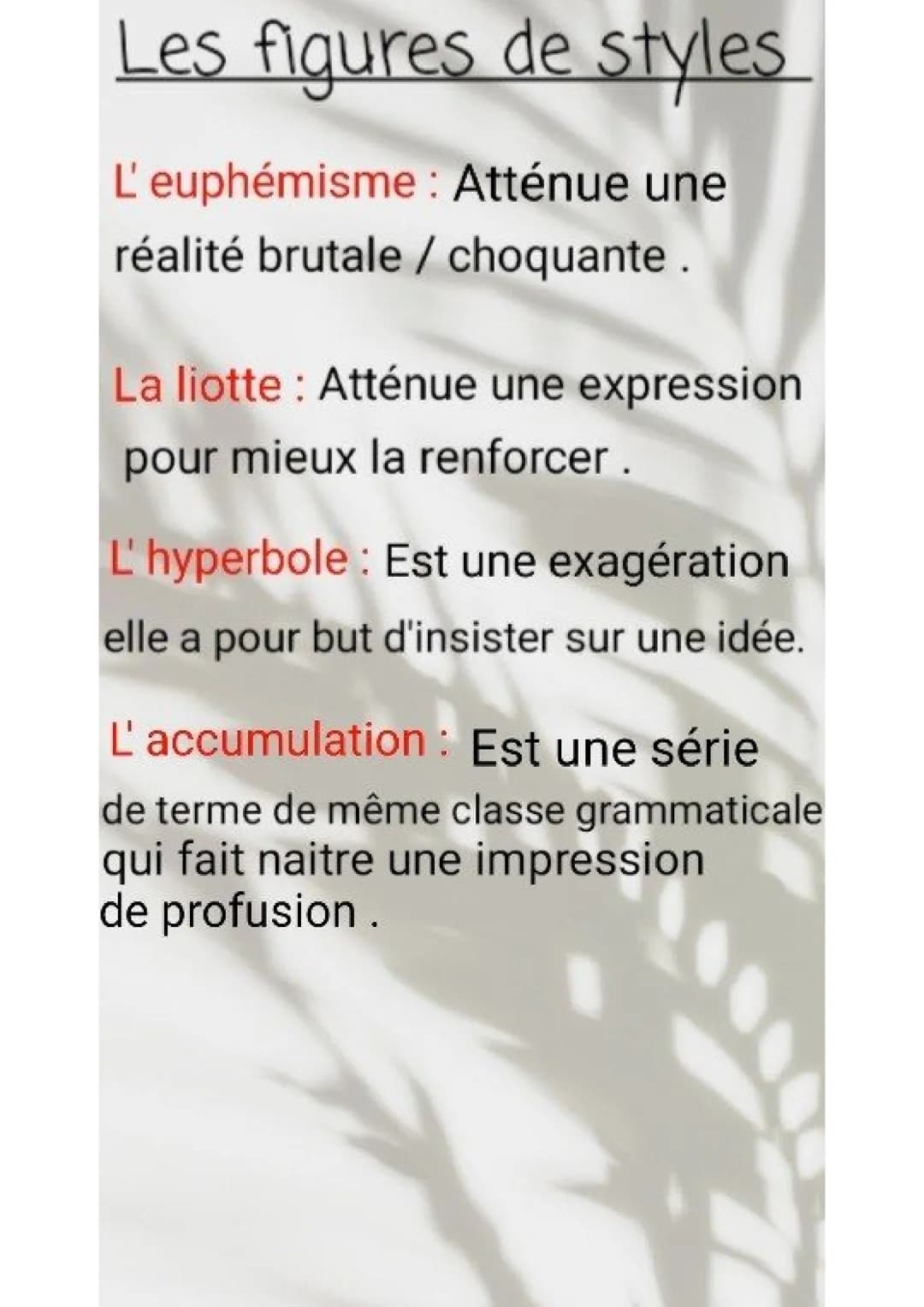 Français
Les figures de
styles
3 ème
Study - Good
vibes Les figures de styles
La comparaison : Elle établit une
ressblance entre le " compar