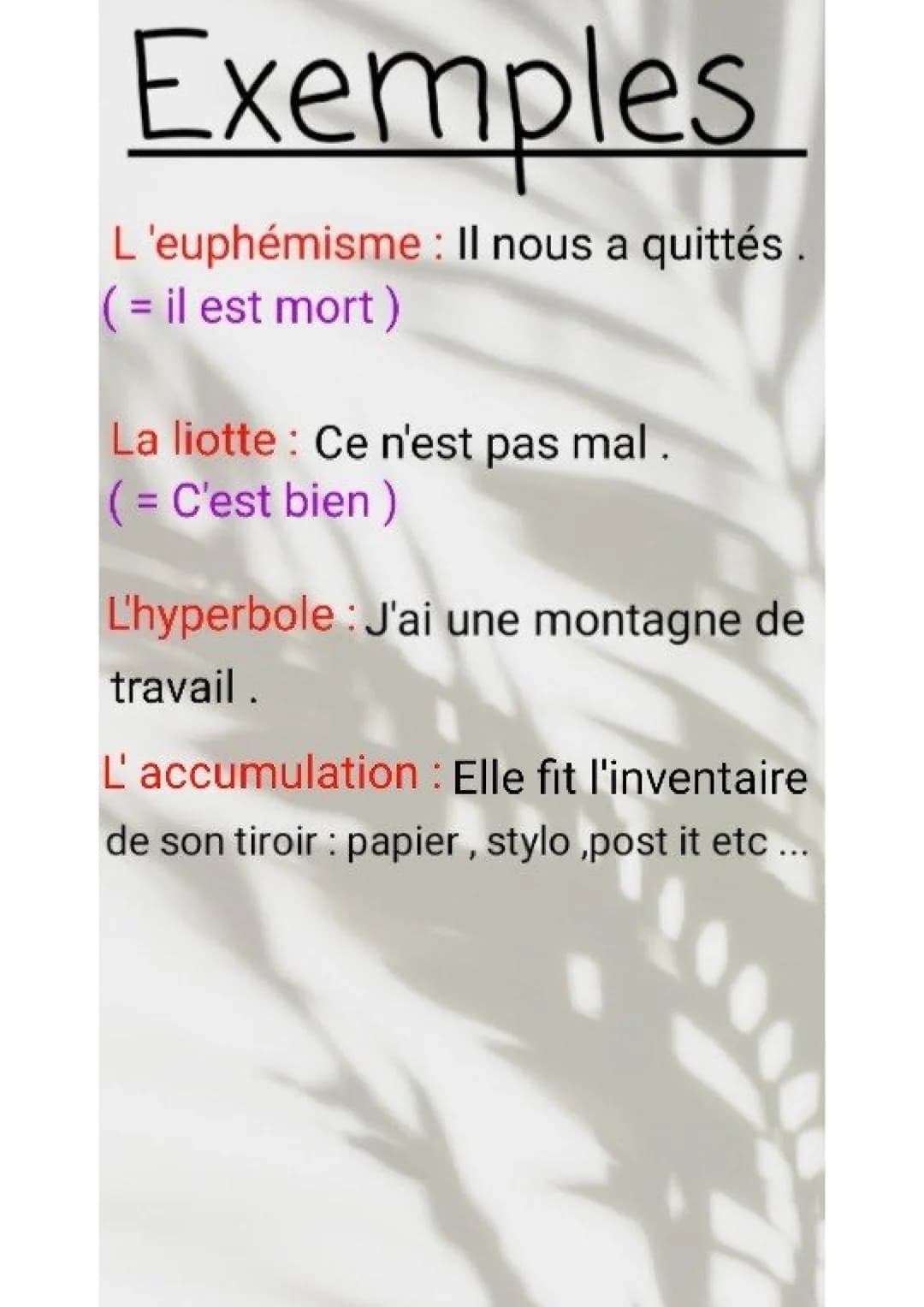 Français
Les figures de
styles
3 ème
Study - Good
vibes Les figures de styles
La comparaison : Elle établit une
ressblance entre le " compar
