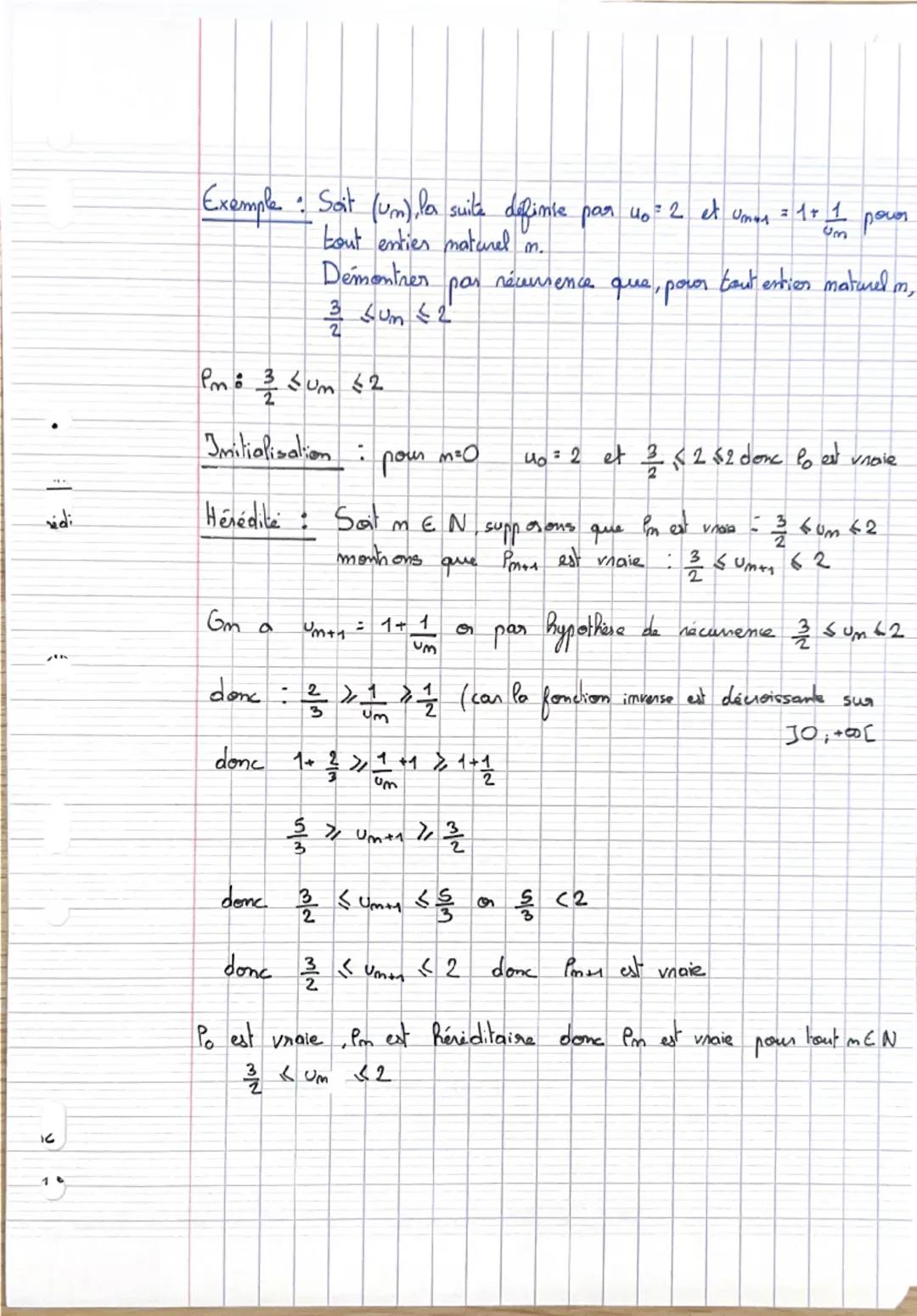 chap 1 Suites numériques et récurrence

1- Raisonnement par récurrence

1) Principe du raisonnement par récurrence

Pm ou P(m) désigne une p