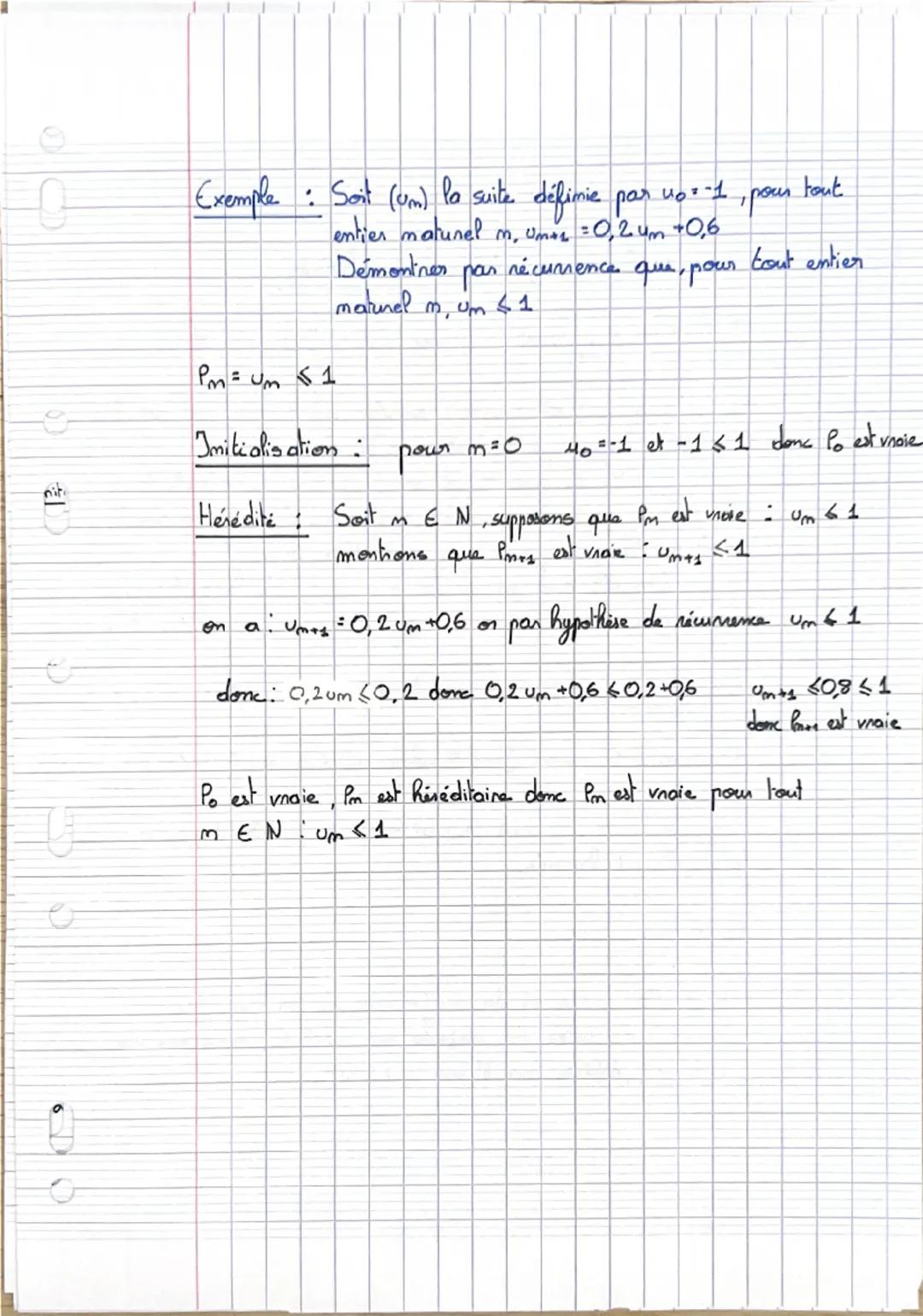 chap 1 Suites numériques et récurrence

1- Raisonnement par récurrence

1) Principe du raisonnement par récurrence

Pm ou P(m) désigne une p