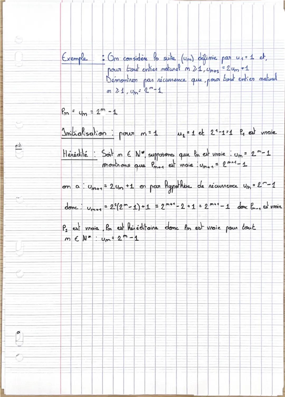 chap 1 Suites numériques et récurrence

1- Raisonnement par récurrence

1) Principe du raisonnement par récurrence

Pm ou P(m) désigne une p