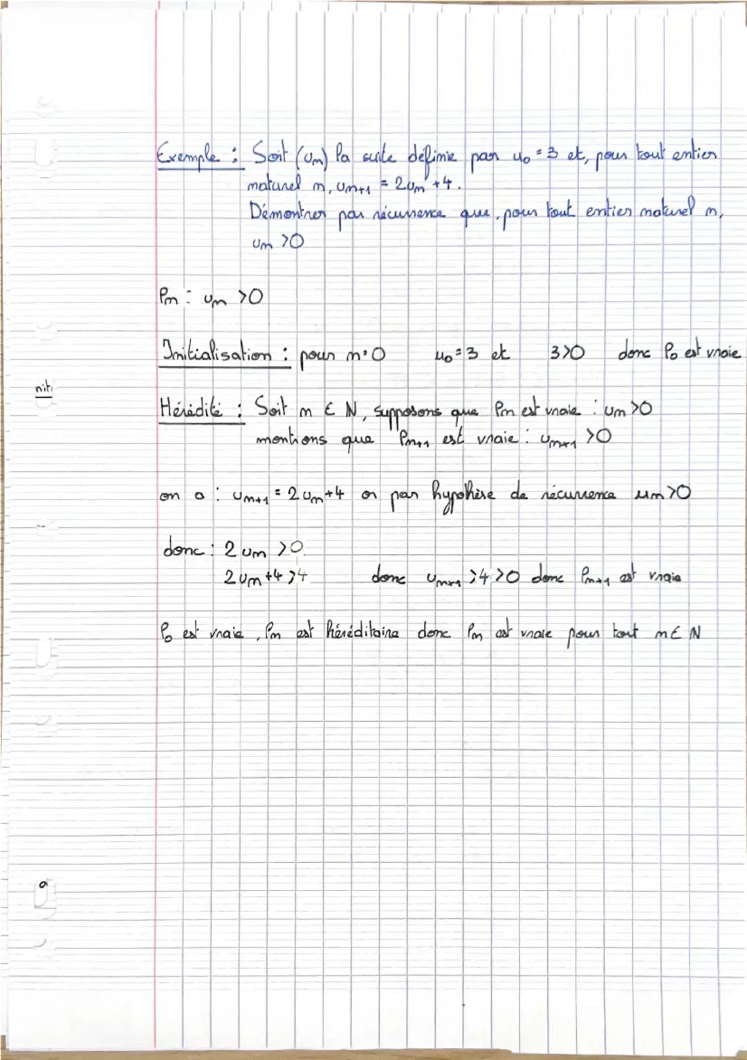 chap 1 Suites numériques et récurrence

1- Raisonnement par récurrence

1) Principe du raisonnement par récurrence

Pm ou P(m) désigne une p