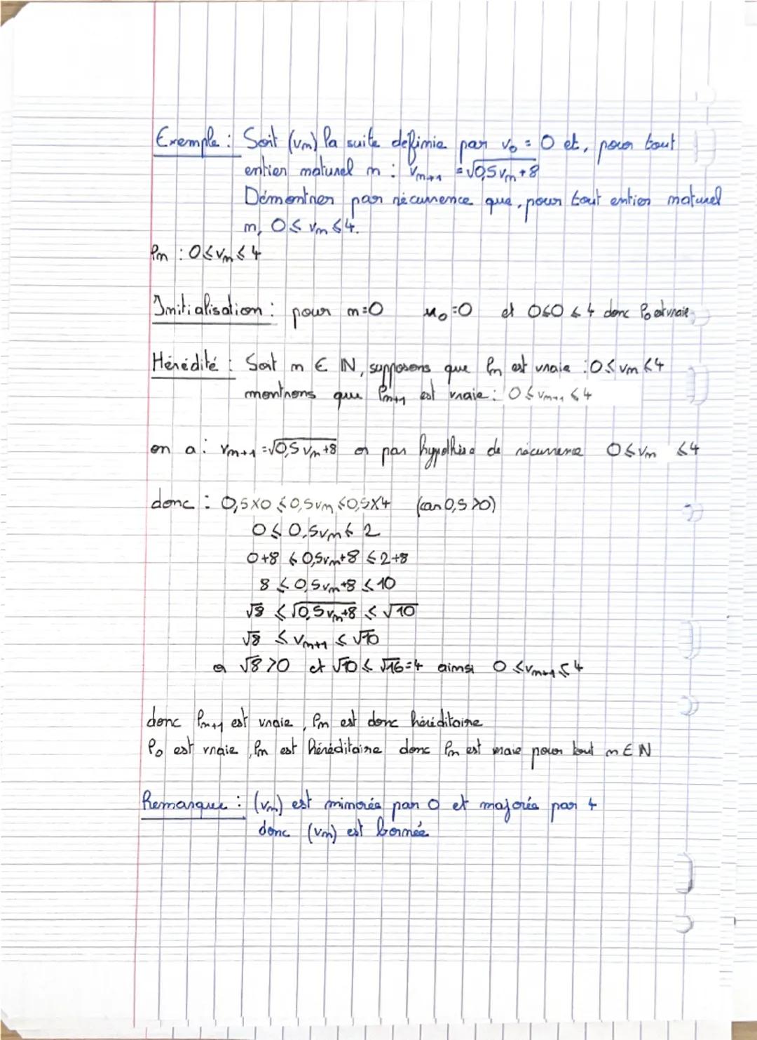 chap 1 Suites numériques et récurrence

1- Raisonnement par récurrence

1) Principe du raisonnement par récurrence

Pm ou P(m) désigne une p