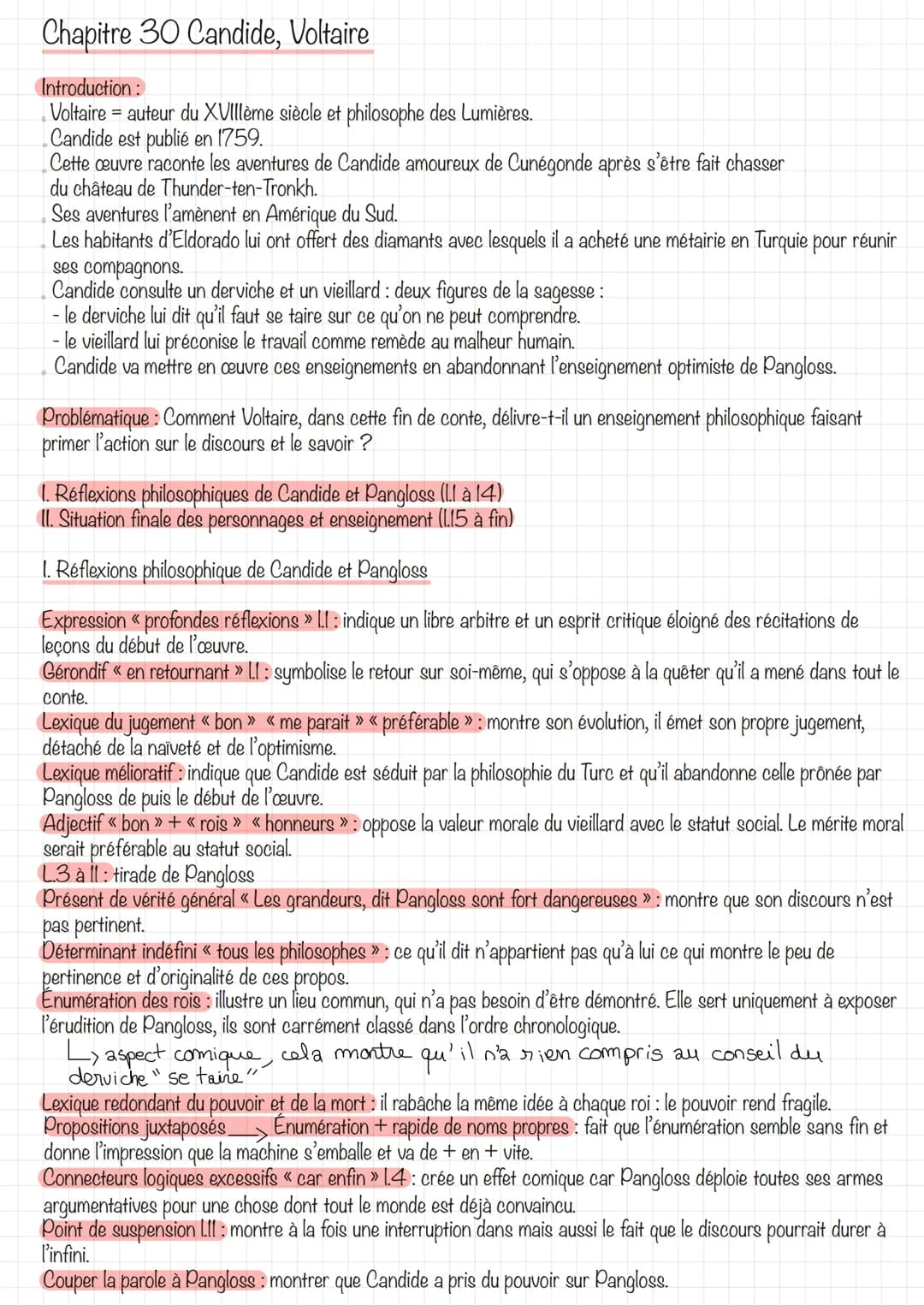 Chapitre 30 Candide, Voltaire
Introduction:
Voltaire = auteur du XVIllème siècle et philosophe des Lumières.
Candide est publié en 1759.
Cet