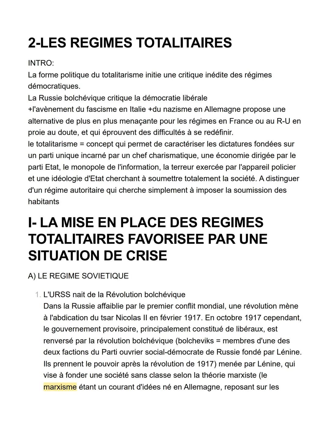 Régimes Totalitaires en Terminale : Définitions et Exemples (PDF Inclus)