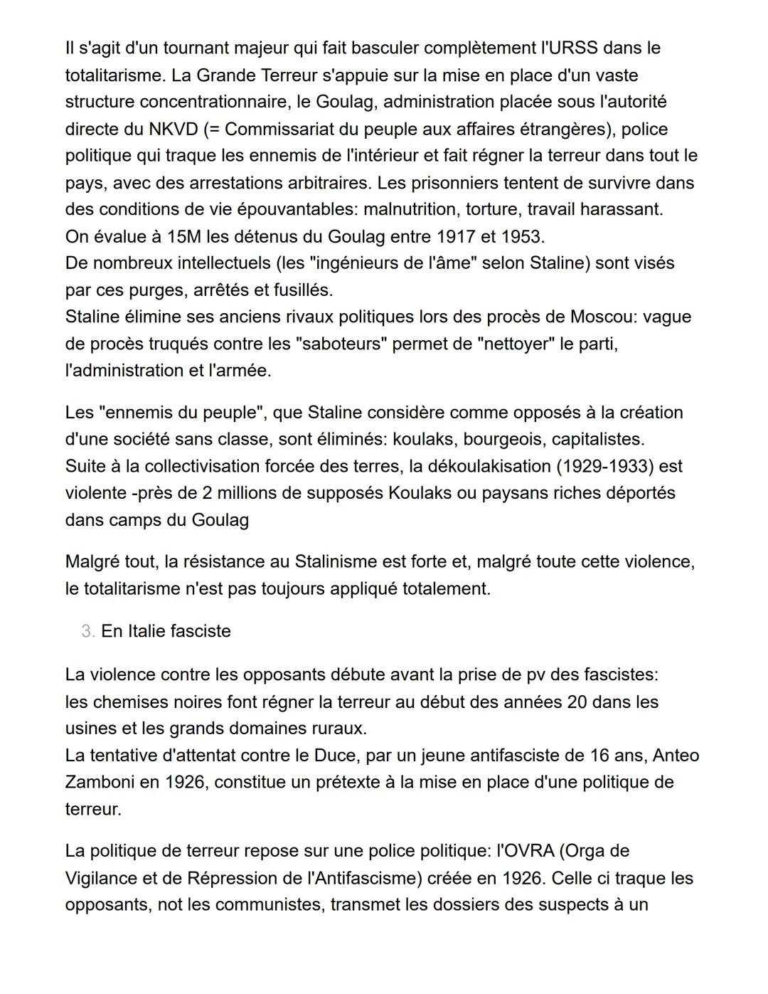 2-LES REGIMES TOTALITAIRES
INTRO:
La forme politique du totalitarisme initie une critique inédite des régimes
démocratiques.
La Russie bolch