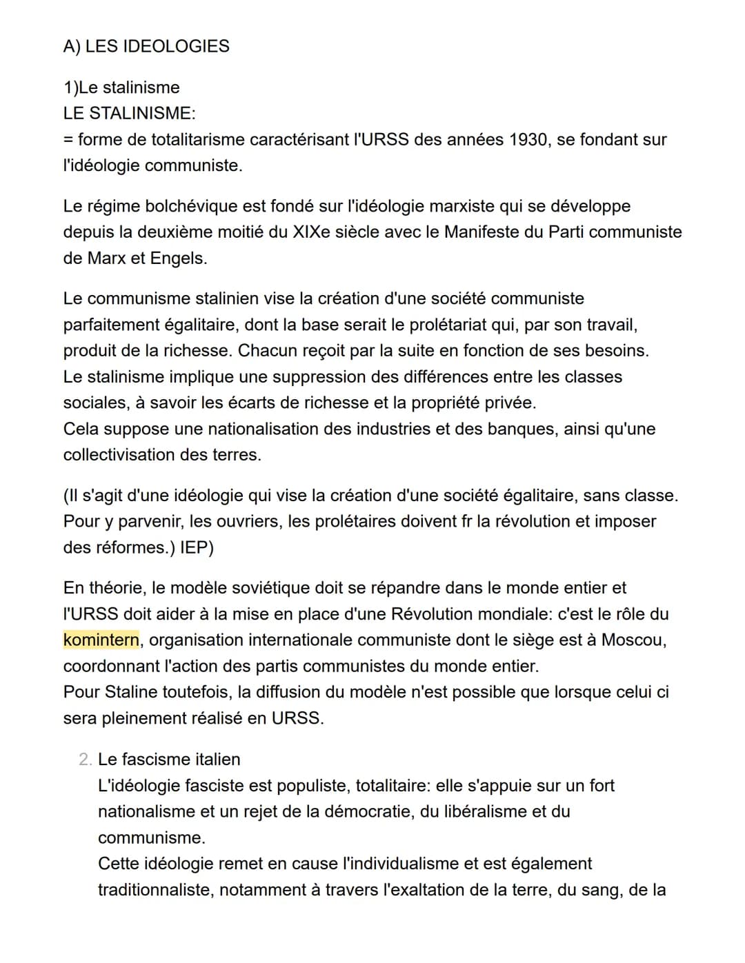 2-LES REGIMES TOTALITAIRES
INTRO:
La forme politique du totalitarisme initie une critique inédite des régimes
démocratiques.
La Russie bolch