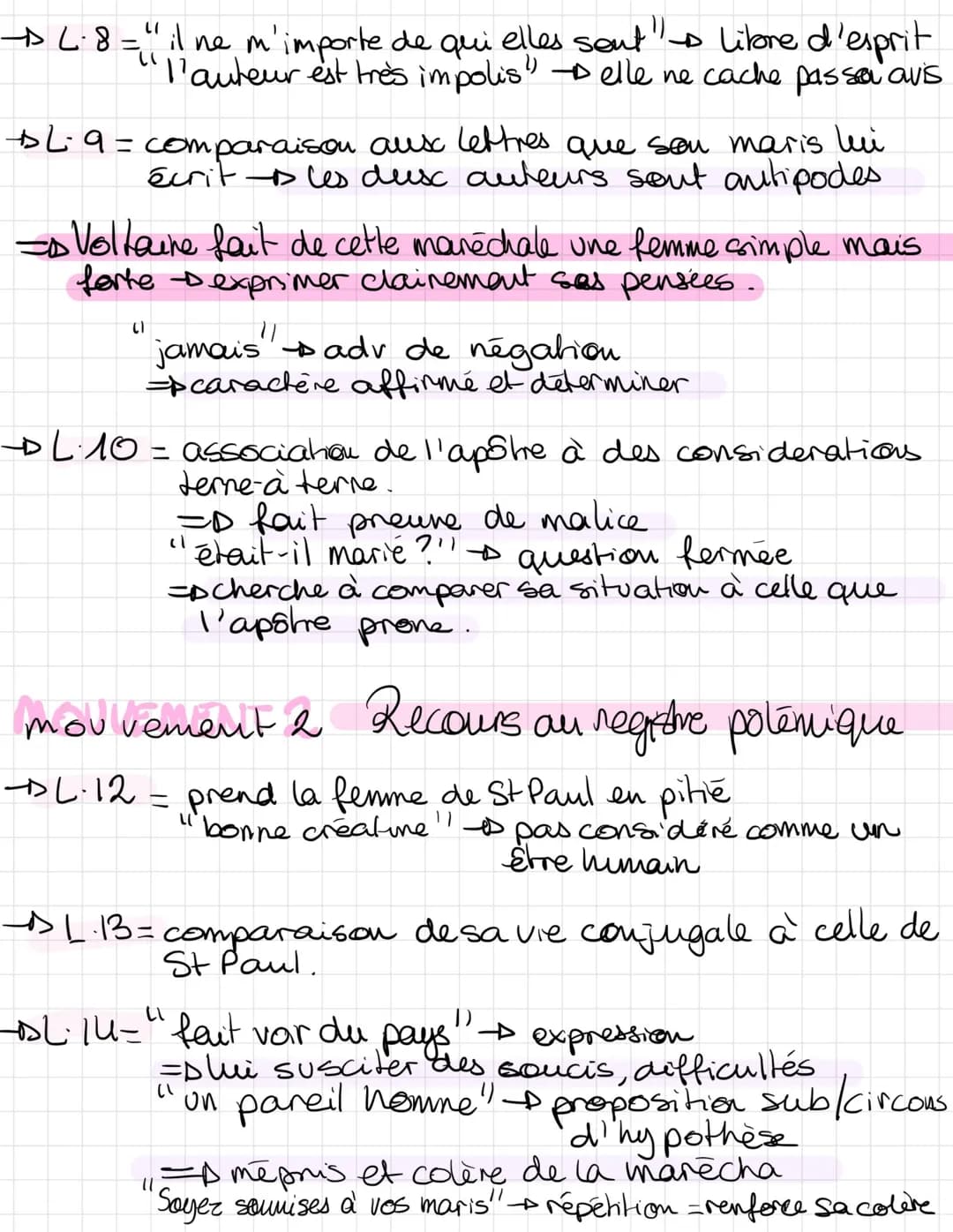 →→ L. 8 = " il ne m'importe de qui elles sent" Libre d'esprit
·l'auteur est très impolis" Delle ne cache passa avis
((
+2·9 = comparaison au