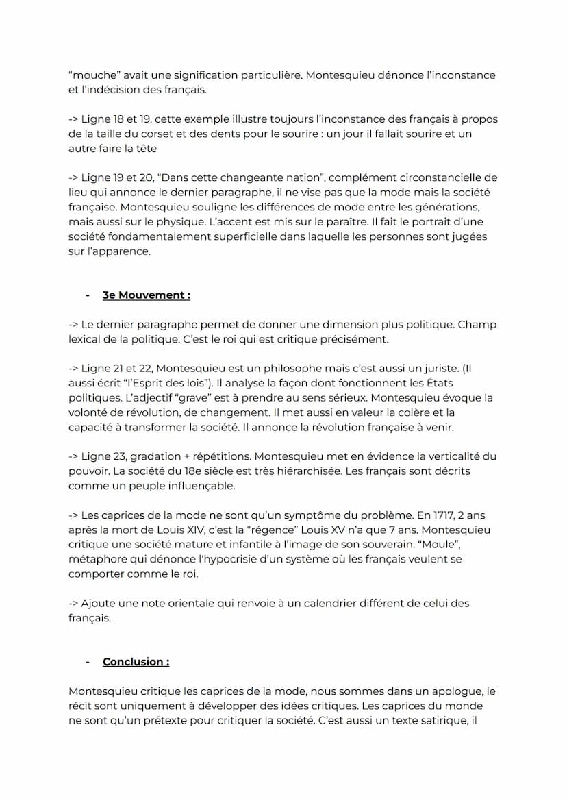 Français - Texte n°12:
Objet d'étude : La littérature d'idées du XVIe siècle au XVIIIe siècle
Titre: Montesquieu - Lettres persanes - "Lettr