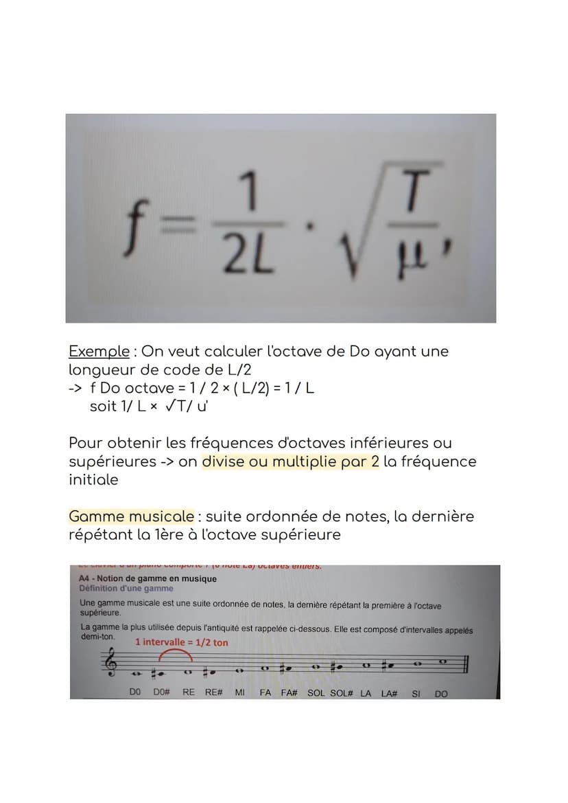 Sons et Phénomène vibratoire
Son pur -> représenté par signal sinusoïdal = 1 fréquence
Son composé -> plusieurs fréquences (superposition de