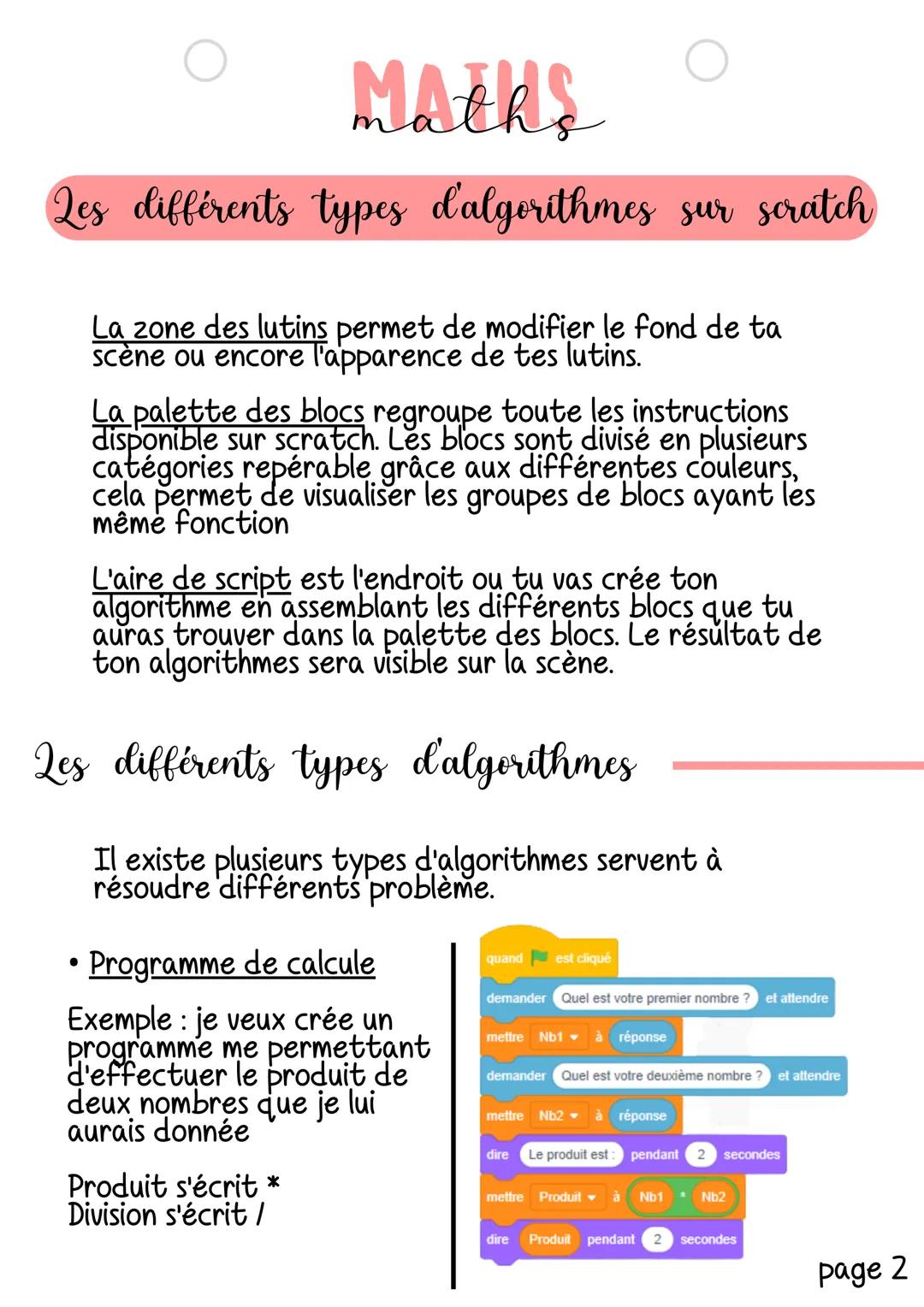 MAERS
Les différents types d'algorithmes sur scratch
C'est quoi Scratch ?
Scratch est un langage de
programmation graphique. Il utilise le
s