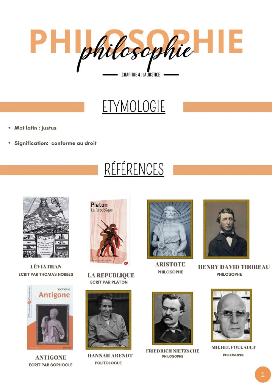 ## PHILOSOPHIE

---
CHAPITRE 4: LA JUSTICE
---

## ETYMOLOGIE

- Mot latin : justus
- Signification: conforme au droit

## RÉFÉRENCES

<img 