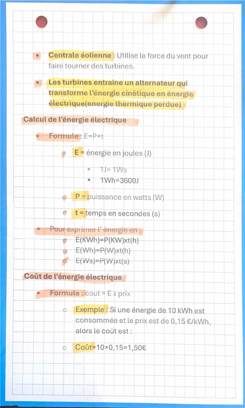 Sources d'énergie
1. Sources d'énergie renouvelables:
Solaire: Utilise l'énergie du soleil
(panneaux photovoltaïques).
Éolienne: Utilise le 