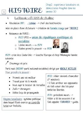 Know expériences totalitaire et démocratie fragilisé dans les années 30 thumbnail