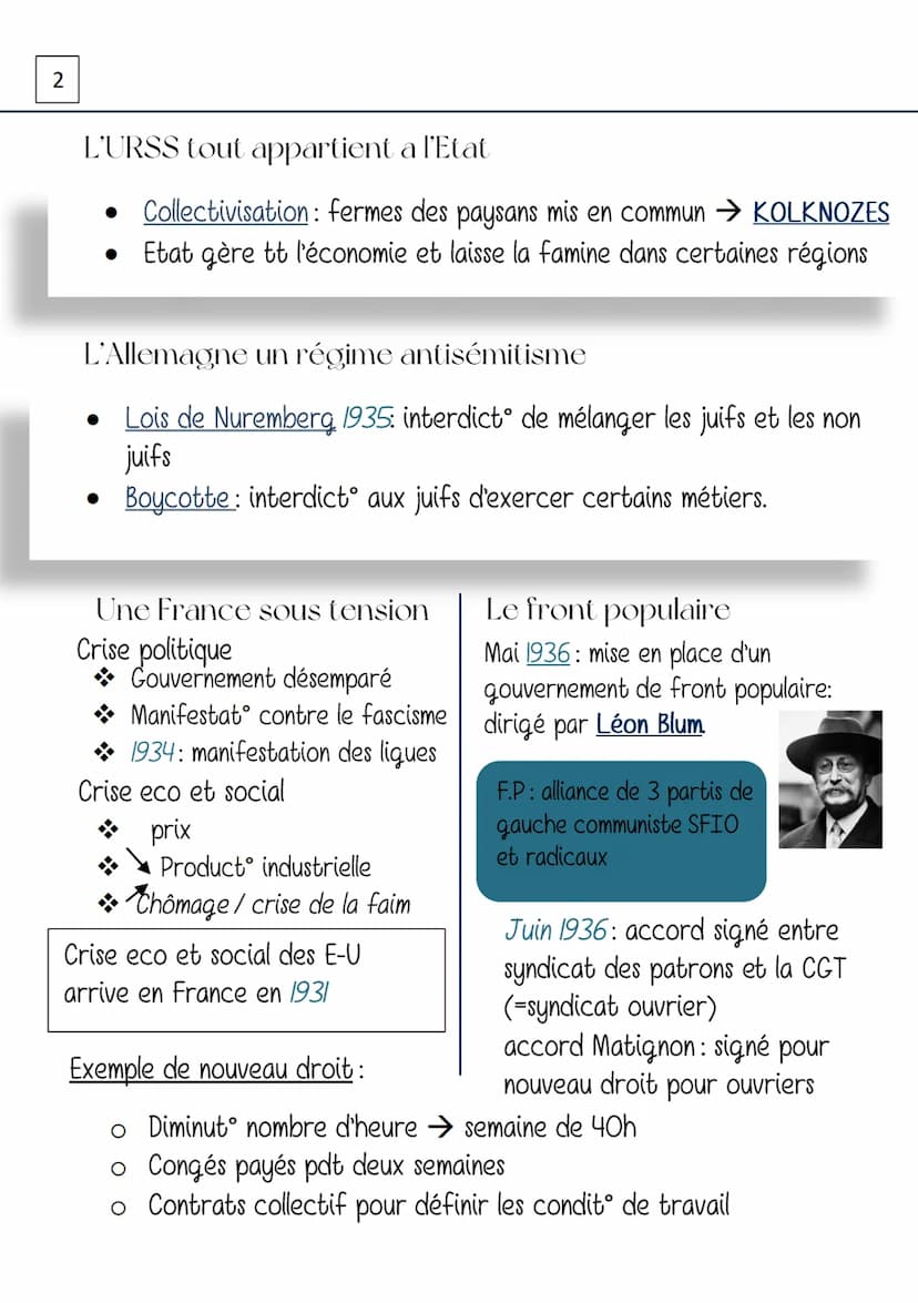 1
HISTOIRE
La Russie a l'URSS de Staline
Révolution 1917: - Lénine - --> chef des bolchevicks
mise en place d'une dictature + création de l'