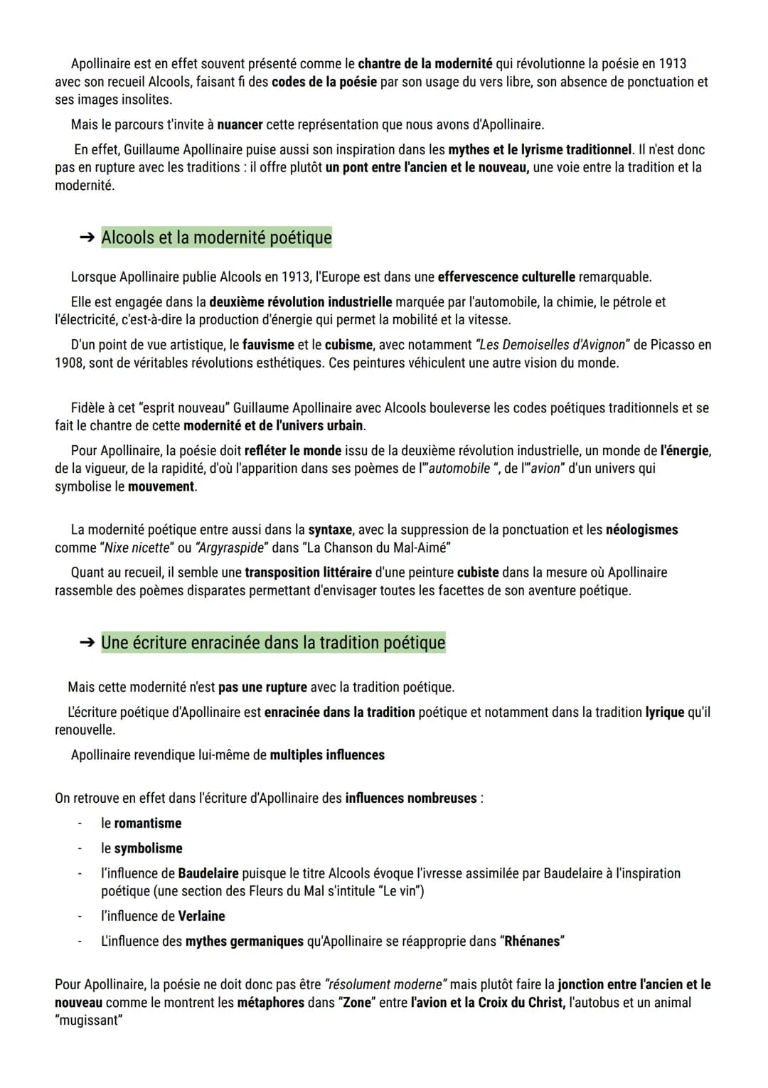 Cours sur Alcools (commentaire composé)
Alcools, publié en 1913, est le recueil majeur de Guillaume Apollinaire mais aussi un des recueils l