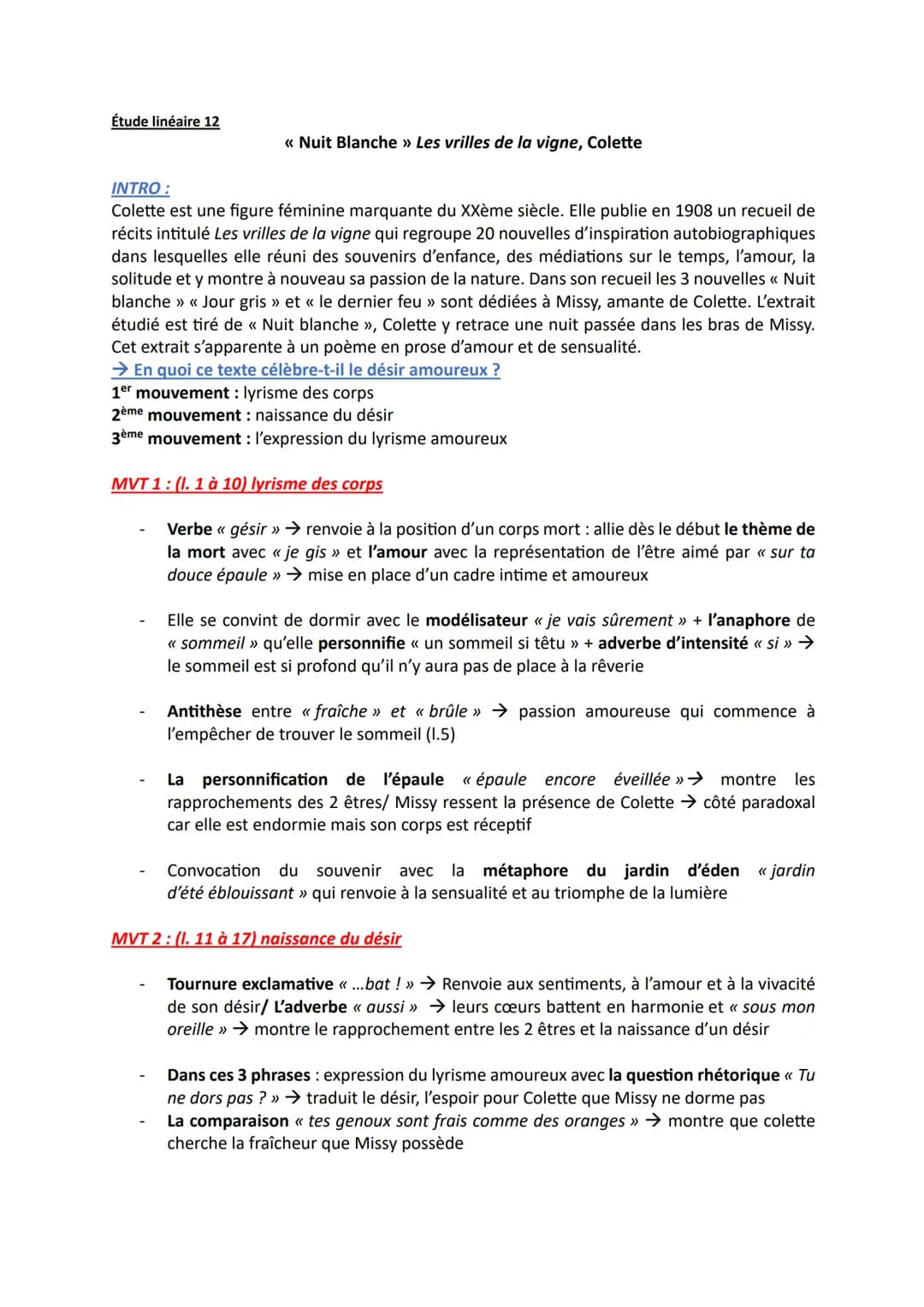 Découvre Colette : Résumés et Analyses de Nuit Blanche et Autres Histoires
