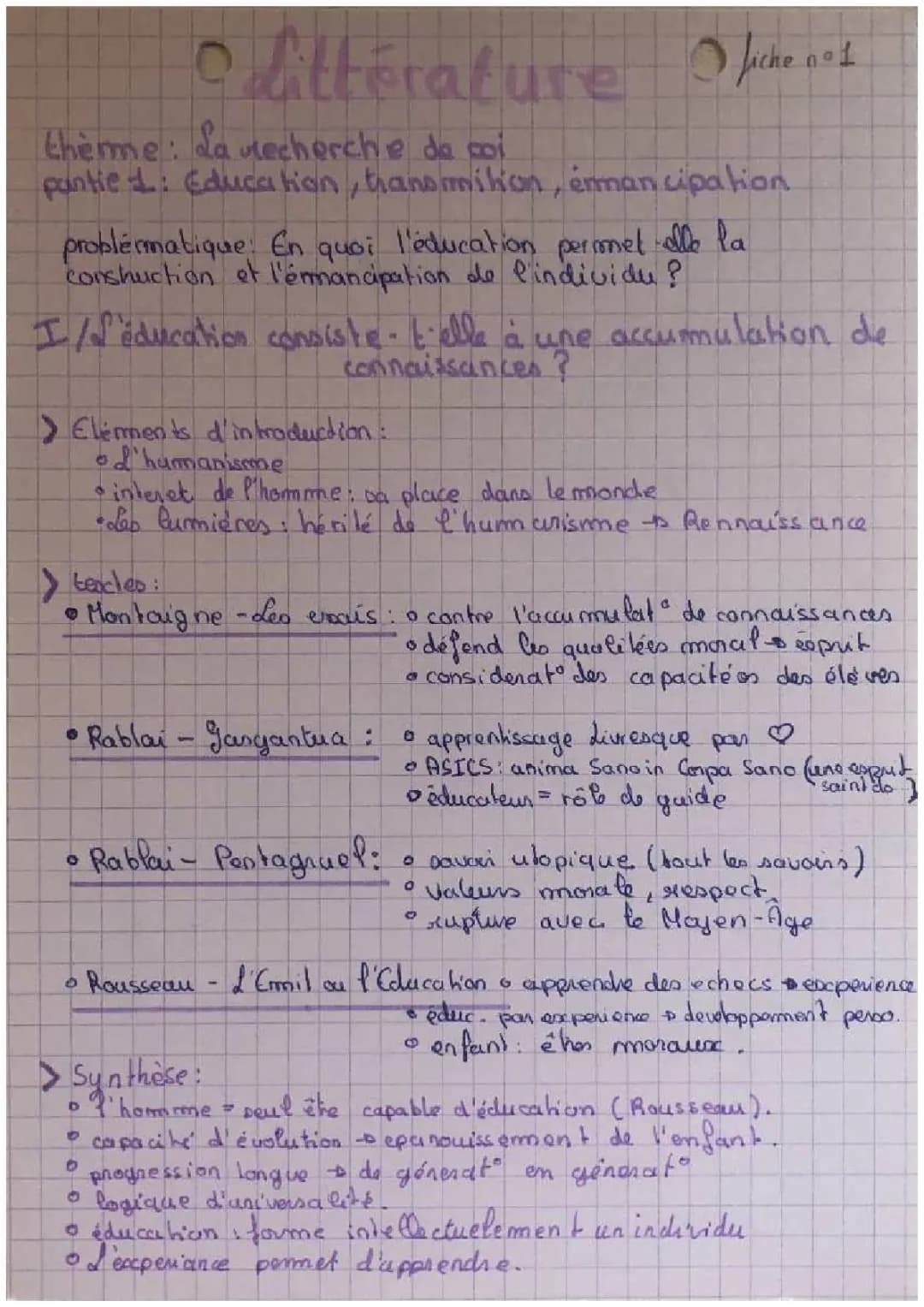 HLP Éducation, Transmission, Émancipation Terminale - PDF et Cours