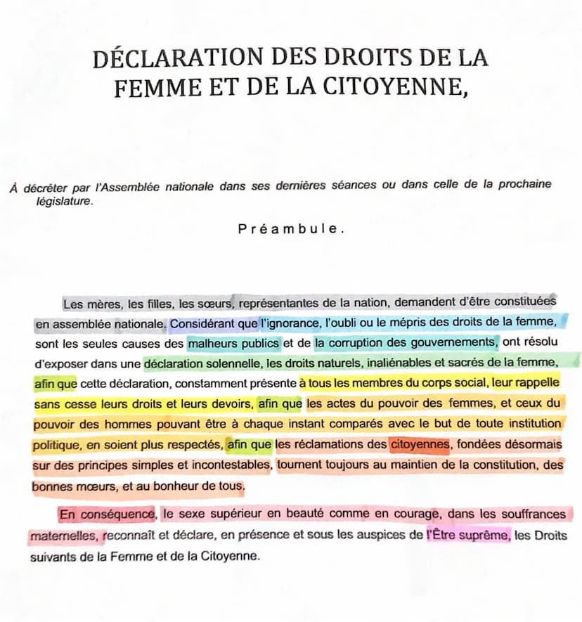 Tout d'abord elle doit rappeler à tous les membres du
social" "sans cesse les droits at les devoirs des femmes".
La périphrase" tous les mem