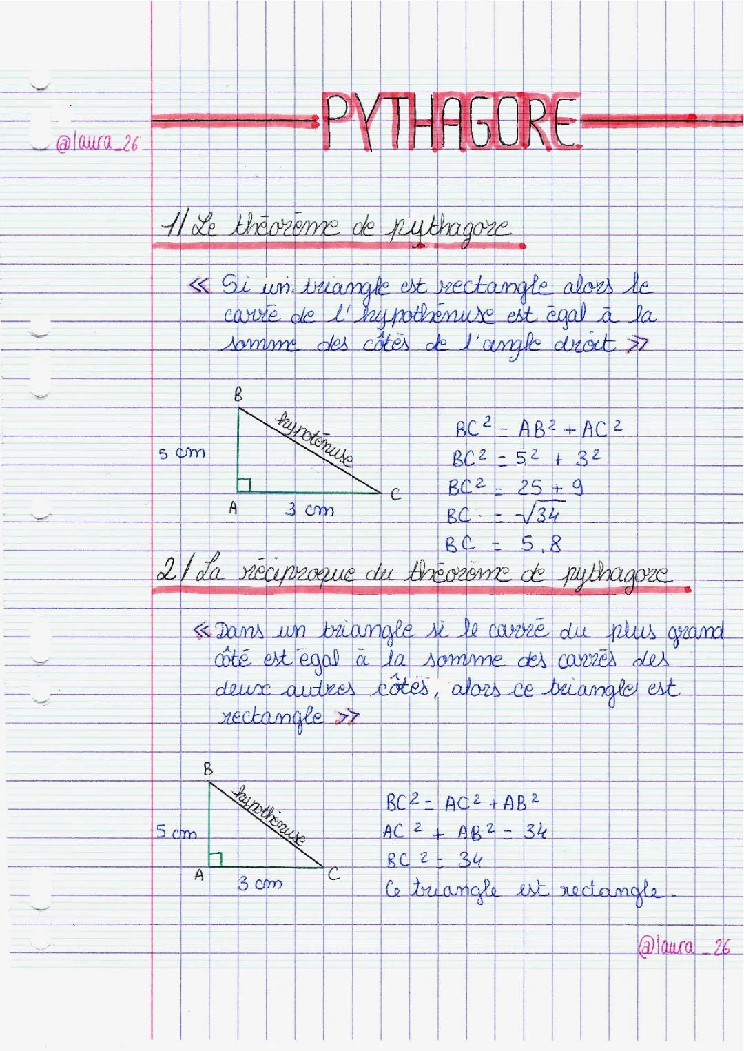 Apprends le Théorème de Pythagore: PDF, Exercices, et Démonstrations