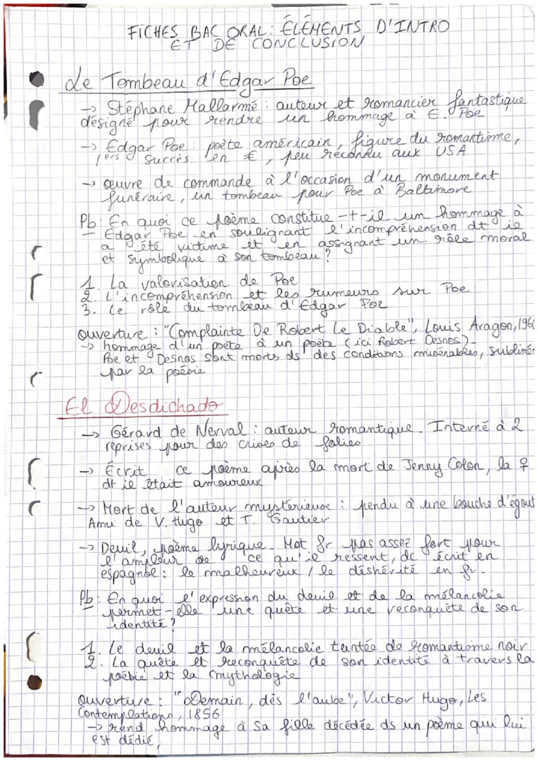 Ċ
r
c
C
FICHES BAC ORAL: ELEMENTS D'INTRO
ET DE CONCLUSION
Le Tembeau d'Edgar Poe
Stéphane Mallarmé: auteur et romancier fantastique
désigne