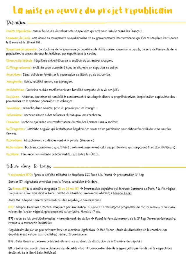 Know La mise en oeuvre du projet républicain (1870-1914) thumbnail