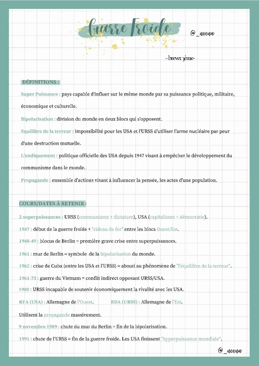 Guerre Froide - Brevet