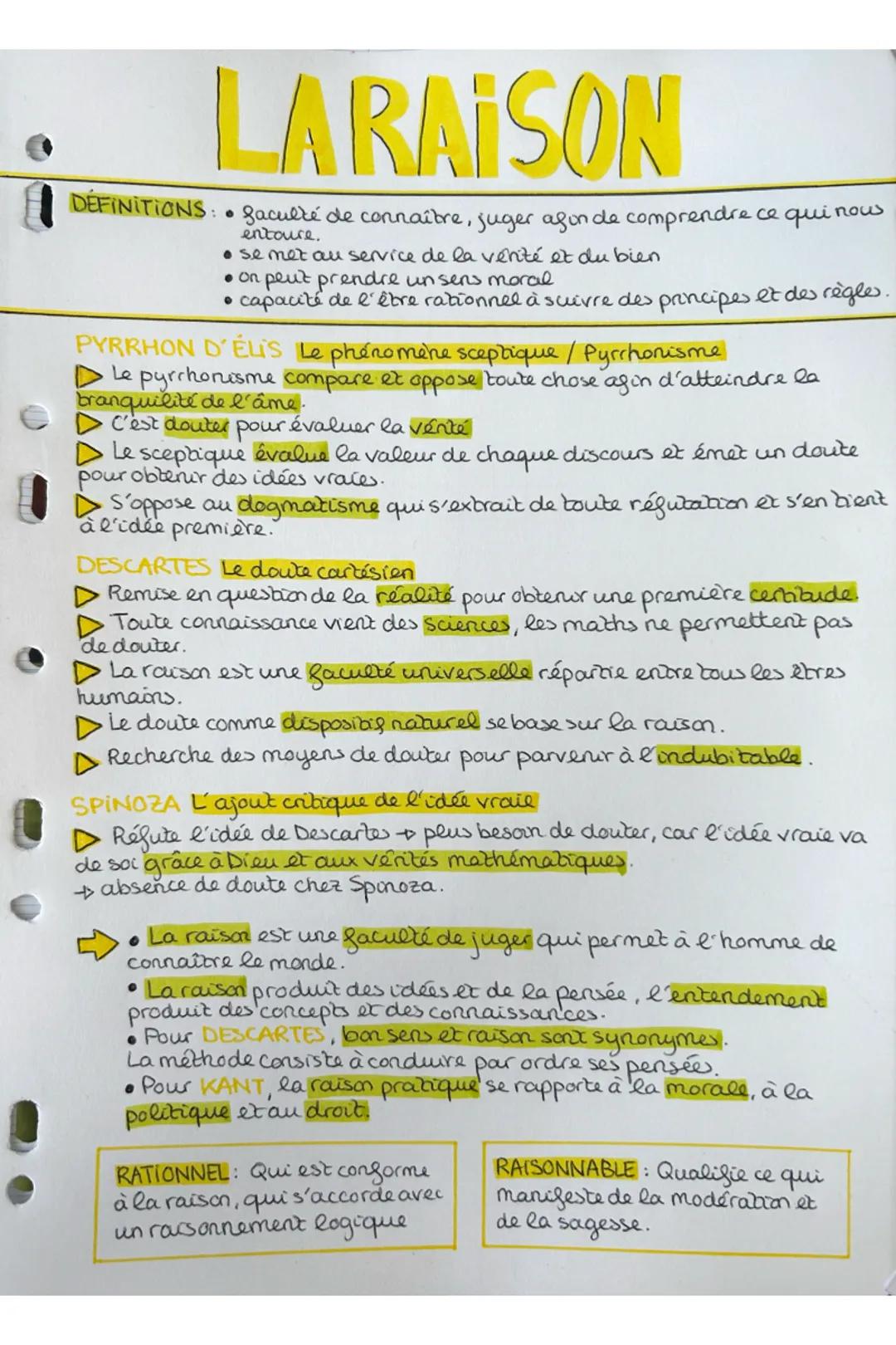 # LARAISON

1 DÉFINITIONS: • faculté de connaître, juger afin de comprendre ce qui nous
entoure.

• se met au service de la vérité et du bie