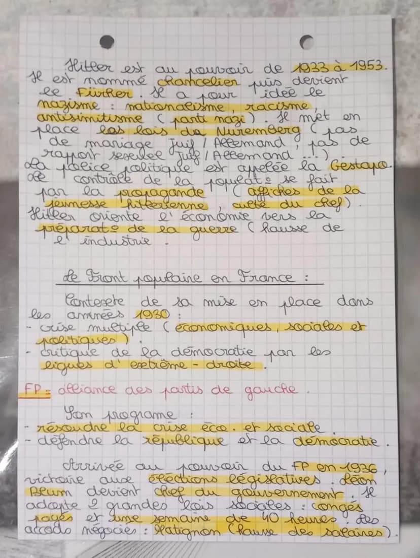 histoire
→ Démocratie et régime totalitaires dans
l'entre-deux-guertes (1918-1939)
La mise en place des régimes totalitaires
A. Le régime co
