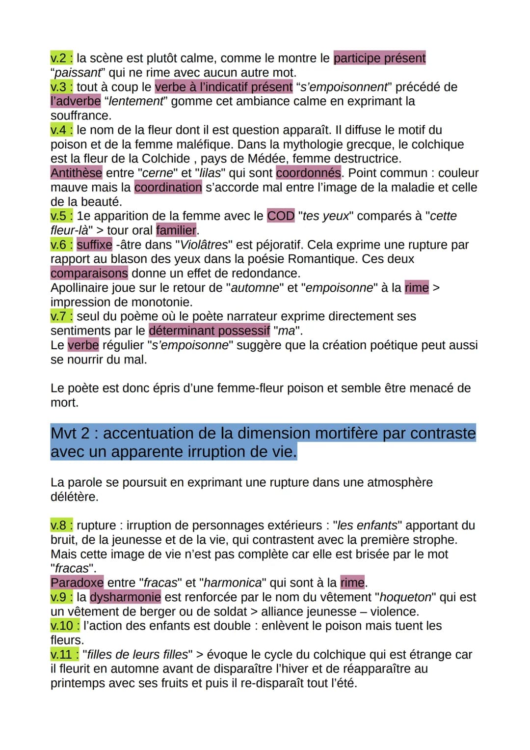 Les Colchiques d'Apollinaire
Introduction :
L'automne est une saison qui hante Alcools avec des poèmes comme
Vendémiaire, Signe ou bien Auto